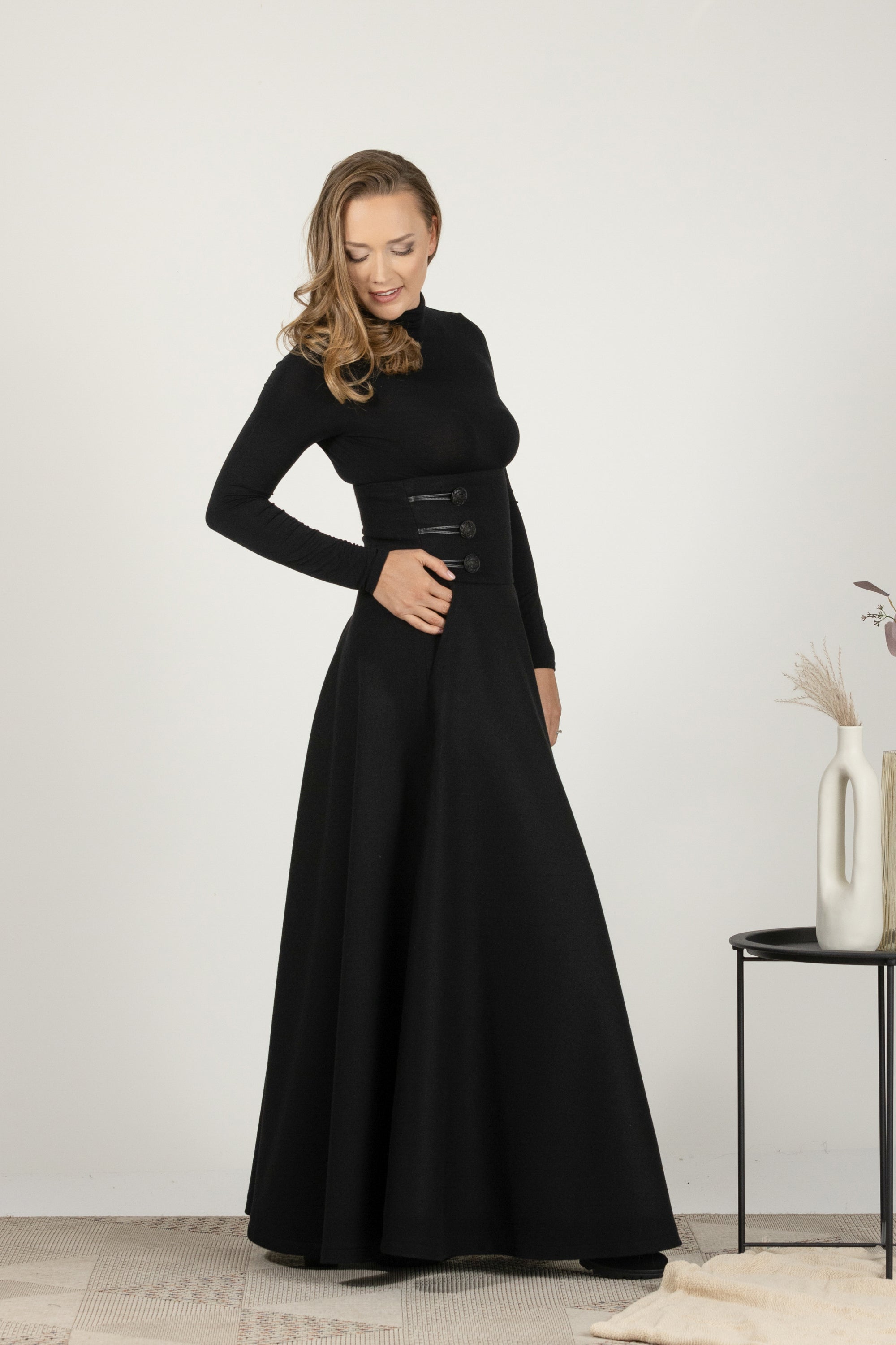 Black Winter Wool Maxi Skirt from NikkaPlace | Effortless fashion for easy living Black Winter Wool Maxi Skirt from NikkaPlace | Effortless fashion for easy living