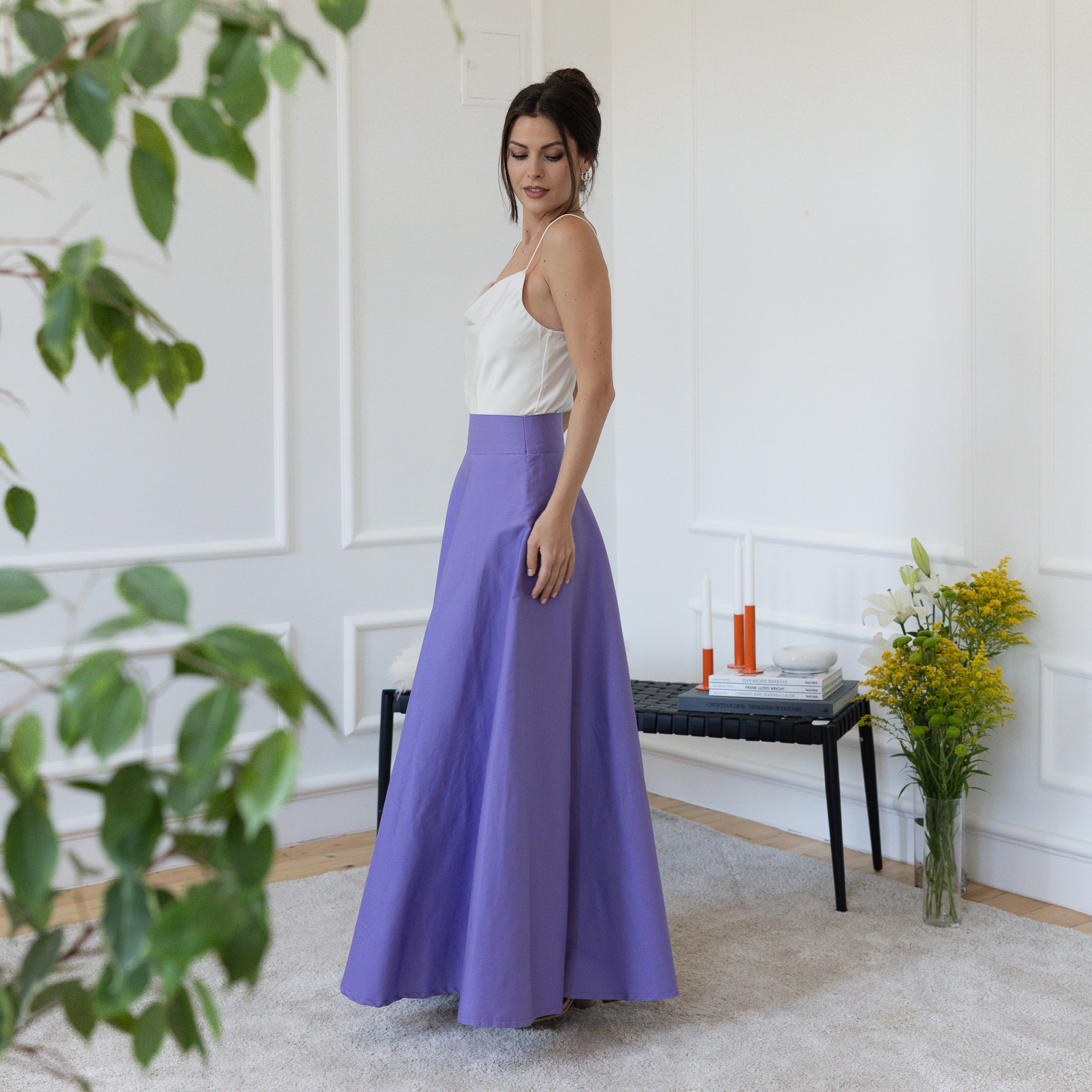 Side view of cotton skirt