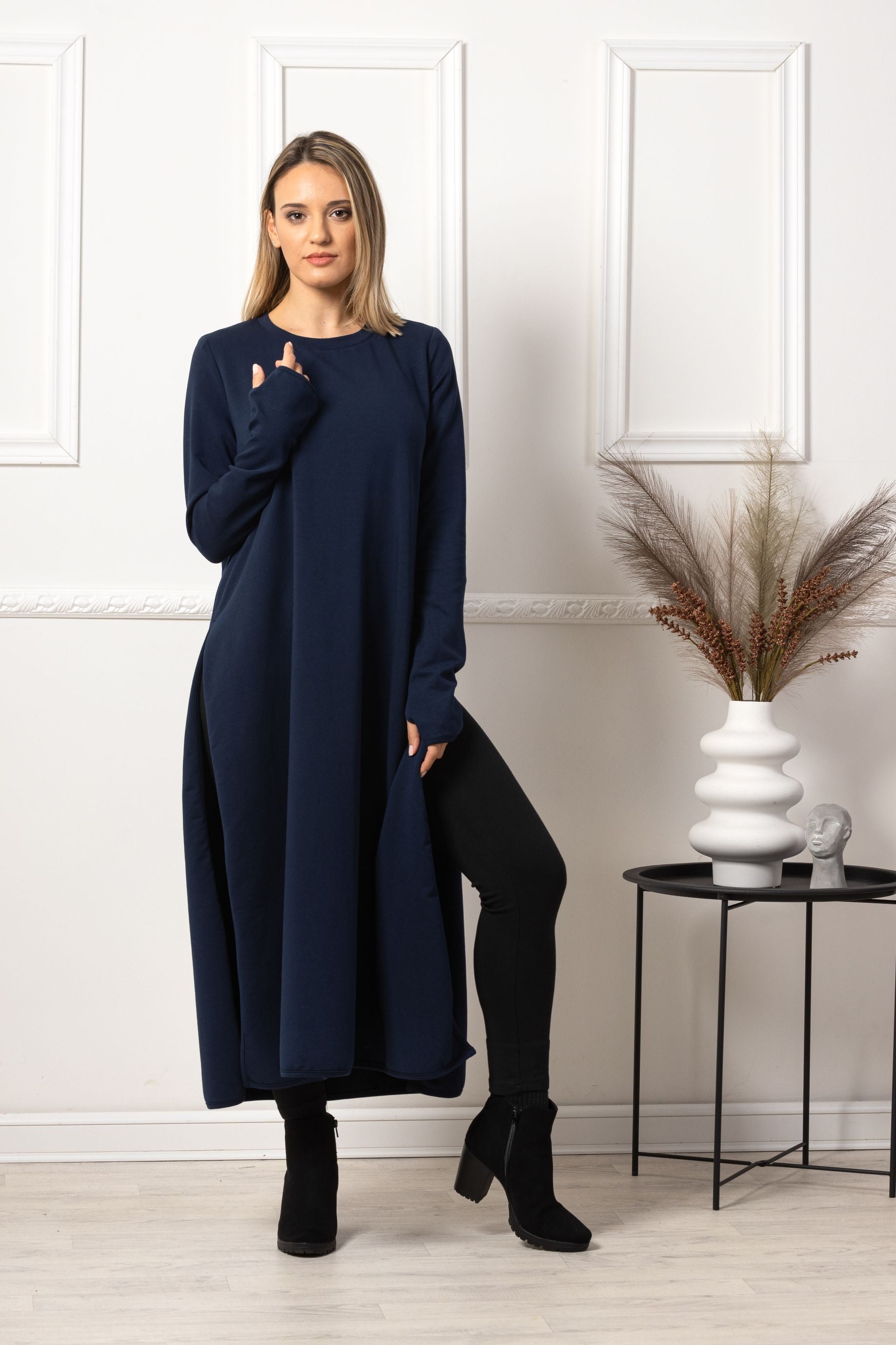 Maxi Tunic Slit Dress from NikkaPlace | Effortless fashion for easy living Maxi Tunic Slit Dress from NikkaPlace | Effortless fashion for easy living