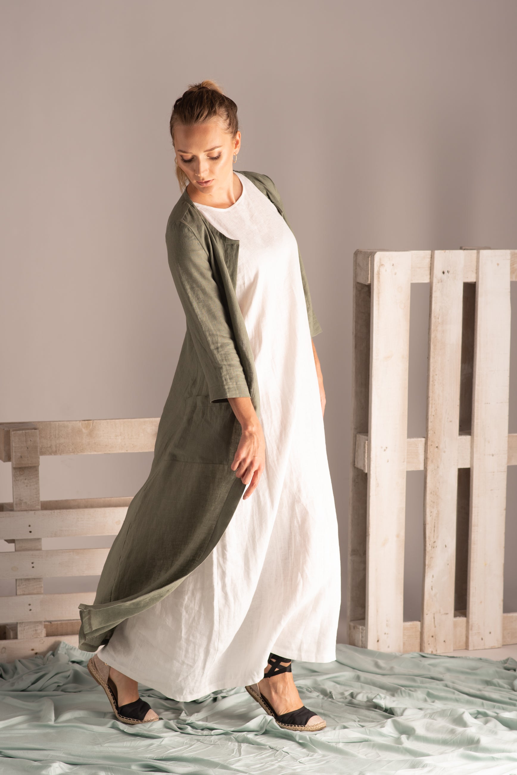 Natural linen color cardigan - from NikkaPlace | Effortless fashion for easy living