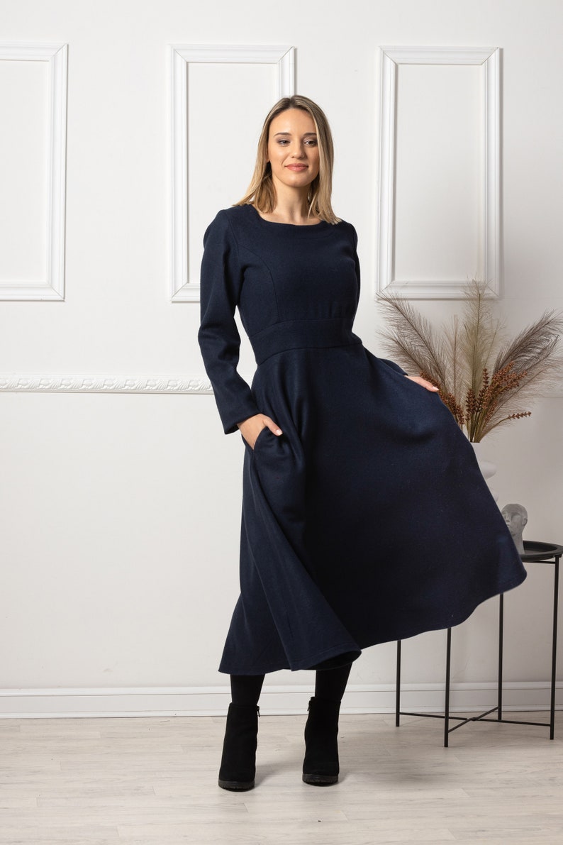 Wool Midi A-Line Dress Wool Midi A-Line Dress