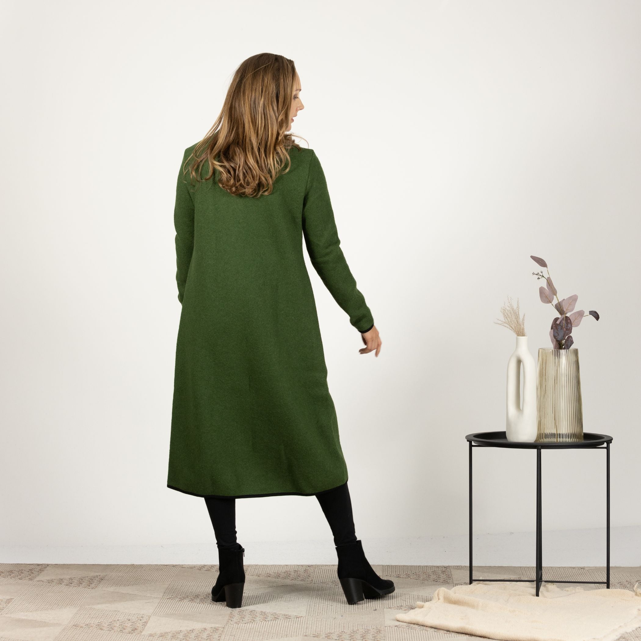 Forest Green Boiled Wool Coat with Pockets from NikkaPlace Effortless fashion for easy living