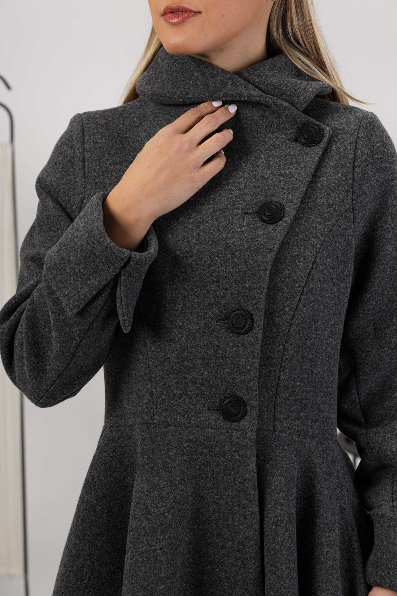 A-line Buttoned Winter Coat