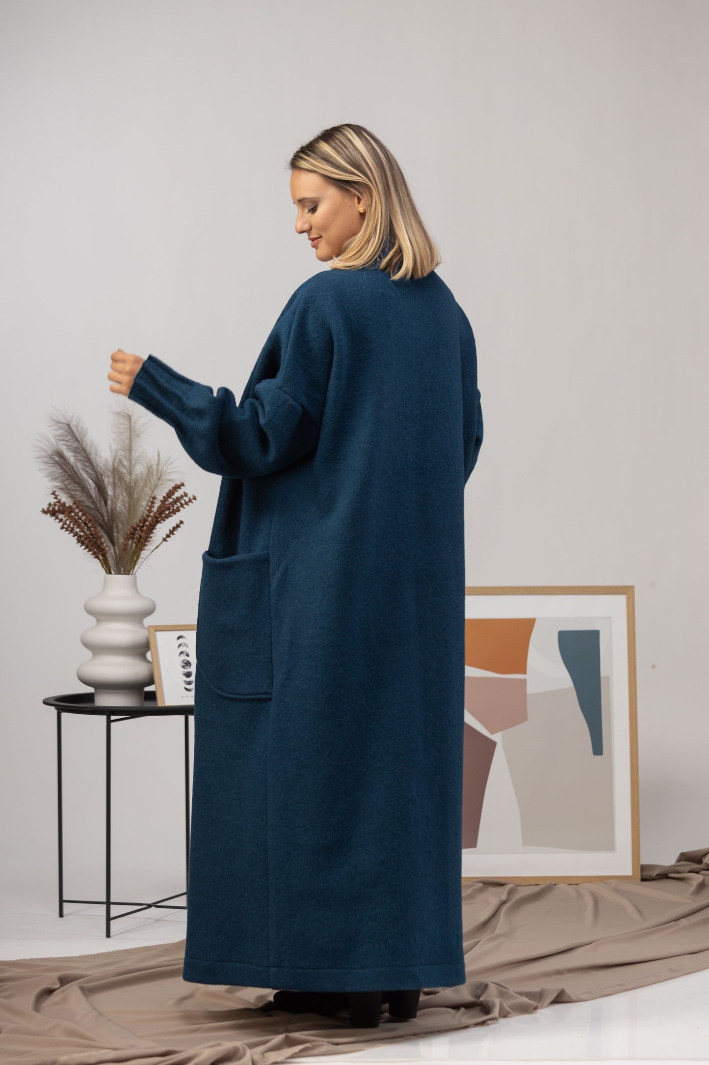 Charcoal Warm Wool Maxi Cardigan Cozy and Comfortable - from Nikka Place | Effortless fashion for easy living
