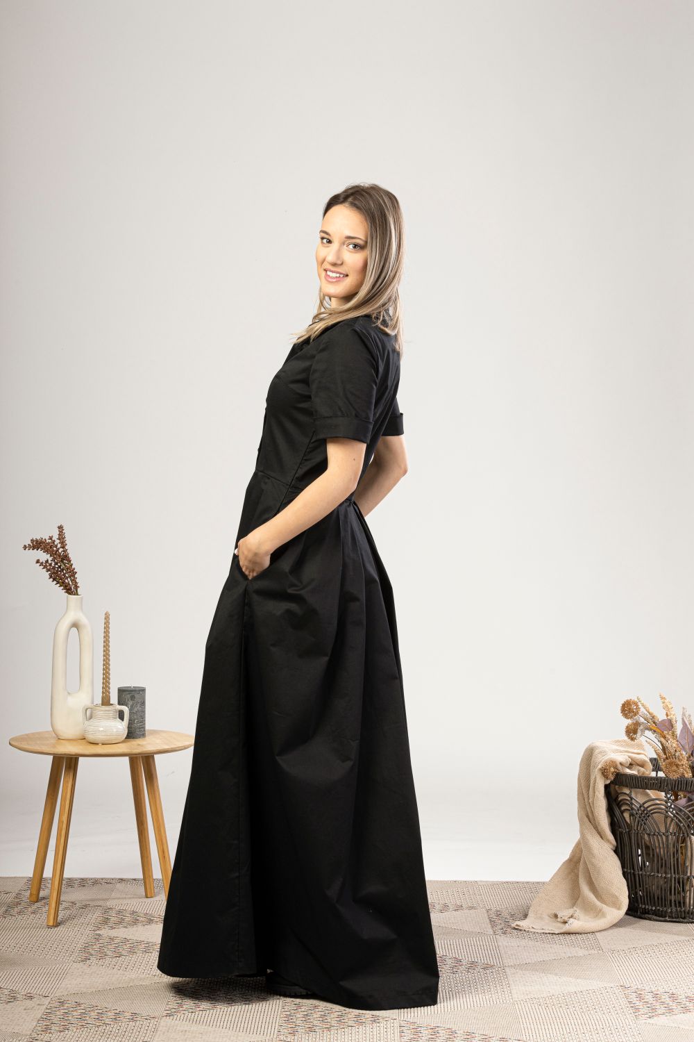 Maxi Formal Summer Dress from the side view - from NikkaPlace | Effortless fashion for easy living