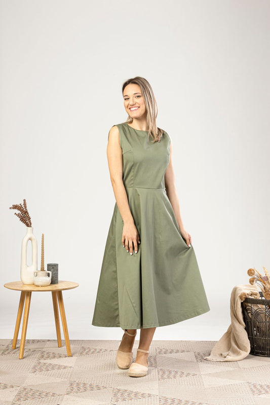 Formal Simple Swing Cotton Dress - from NikkaPlace | Effortless fashion for easy living
