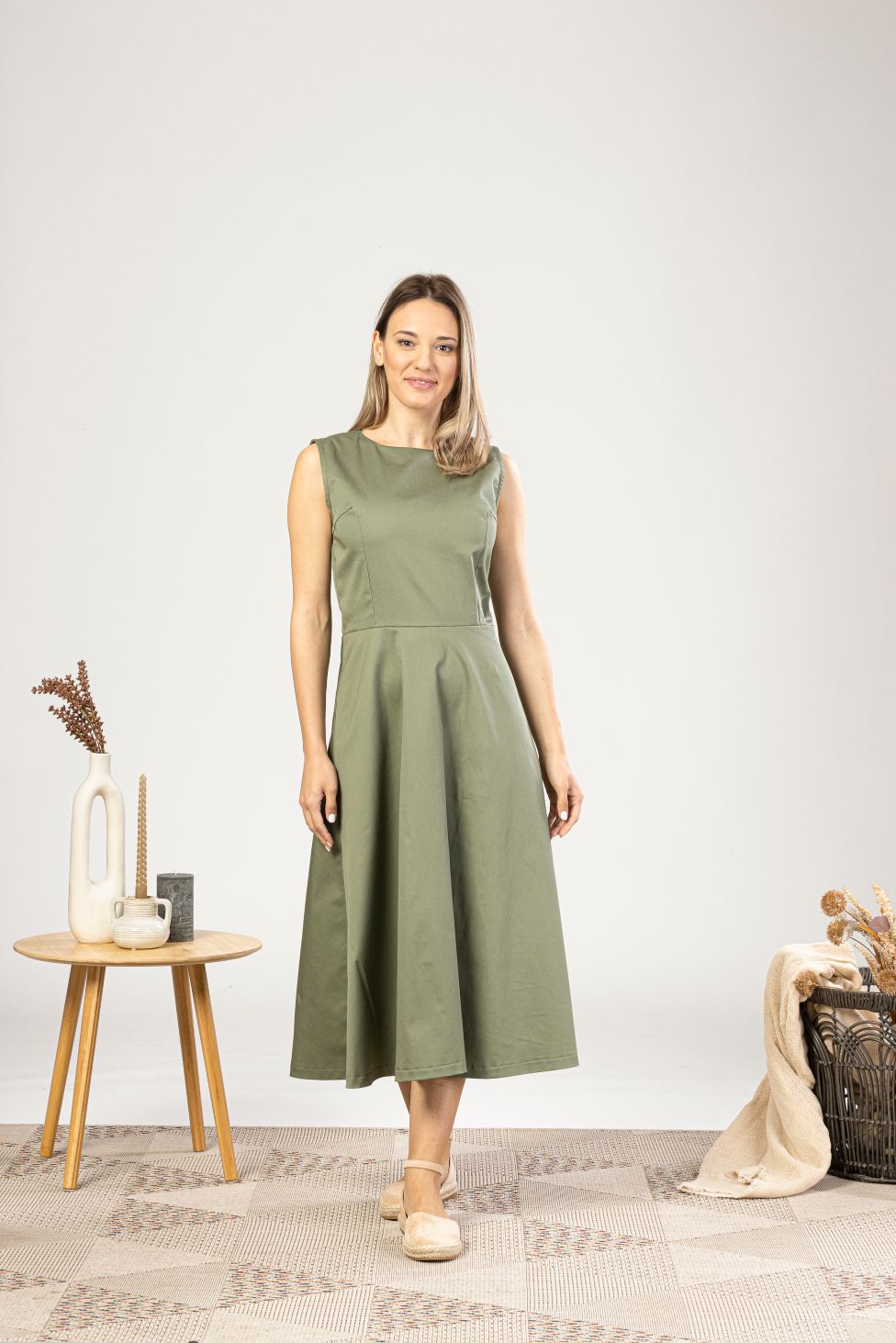 Simple Swing Cotton Dress from the front view - from NikkaPlace | Effortless fashion for easy living
