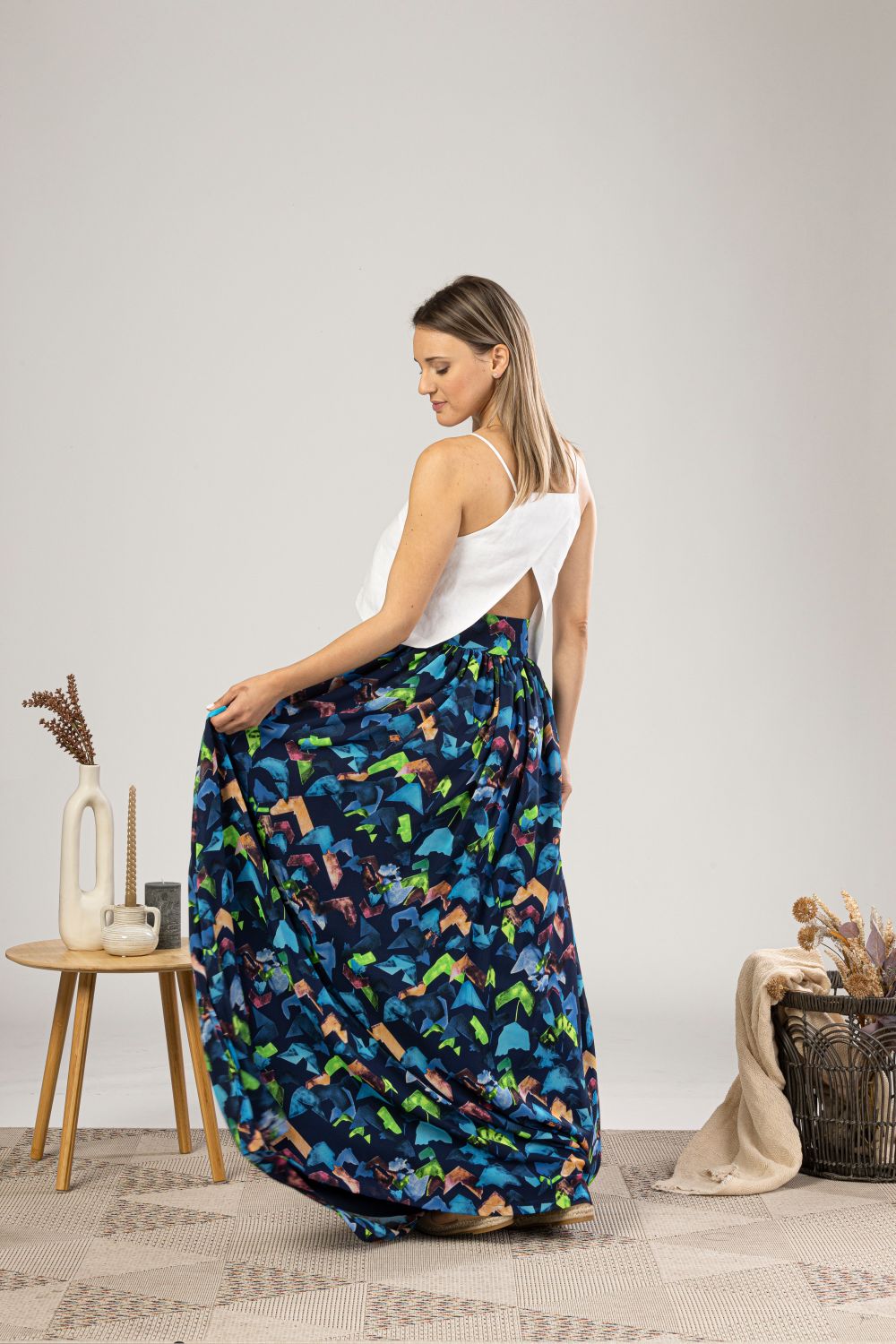 Extravagant Colorful Chiffon Skirt ideal for summer days - from NikkaPlace | Effortless fashion for easy living