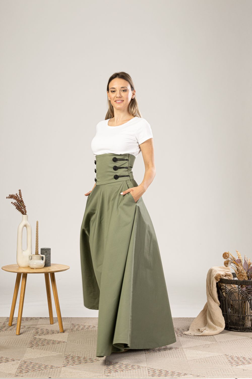 Showcasing our newly High Waisted Empire Cotton Skirt - from NikkaPlace | Effortless fashion for easy living