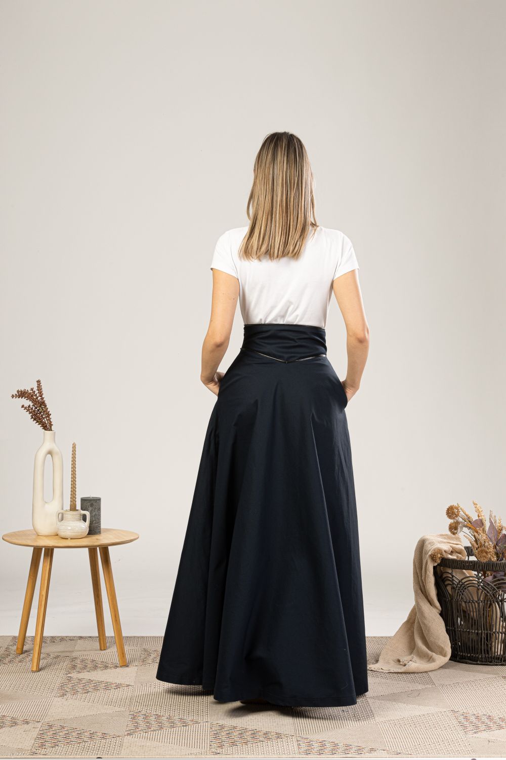 Dark Blue High Waist Victorian Skirt - from NikkaPlace | Effortless fashion for easy living