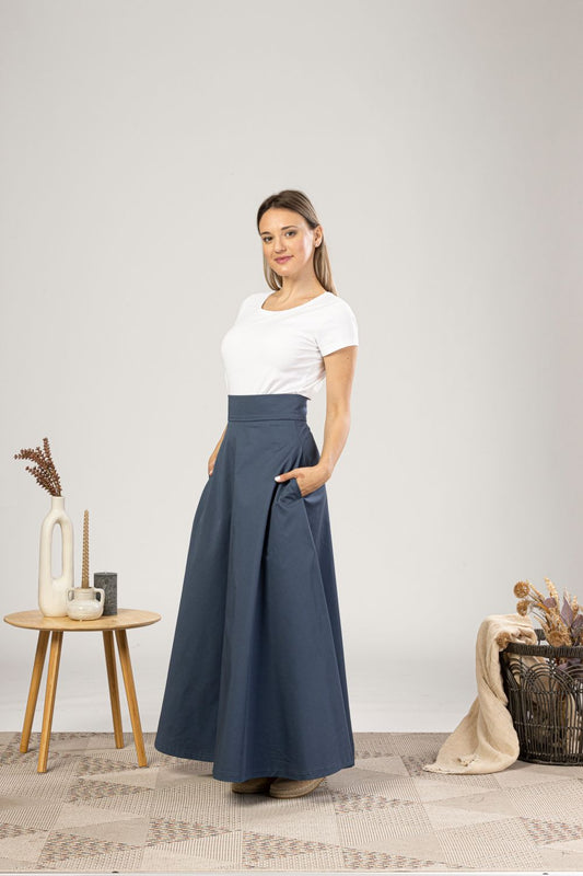 Gentle Bell-Shaped Summer Skirt from the side view - from NikkaPlace | Effortless fashion for easy living