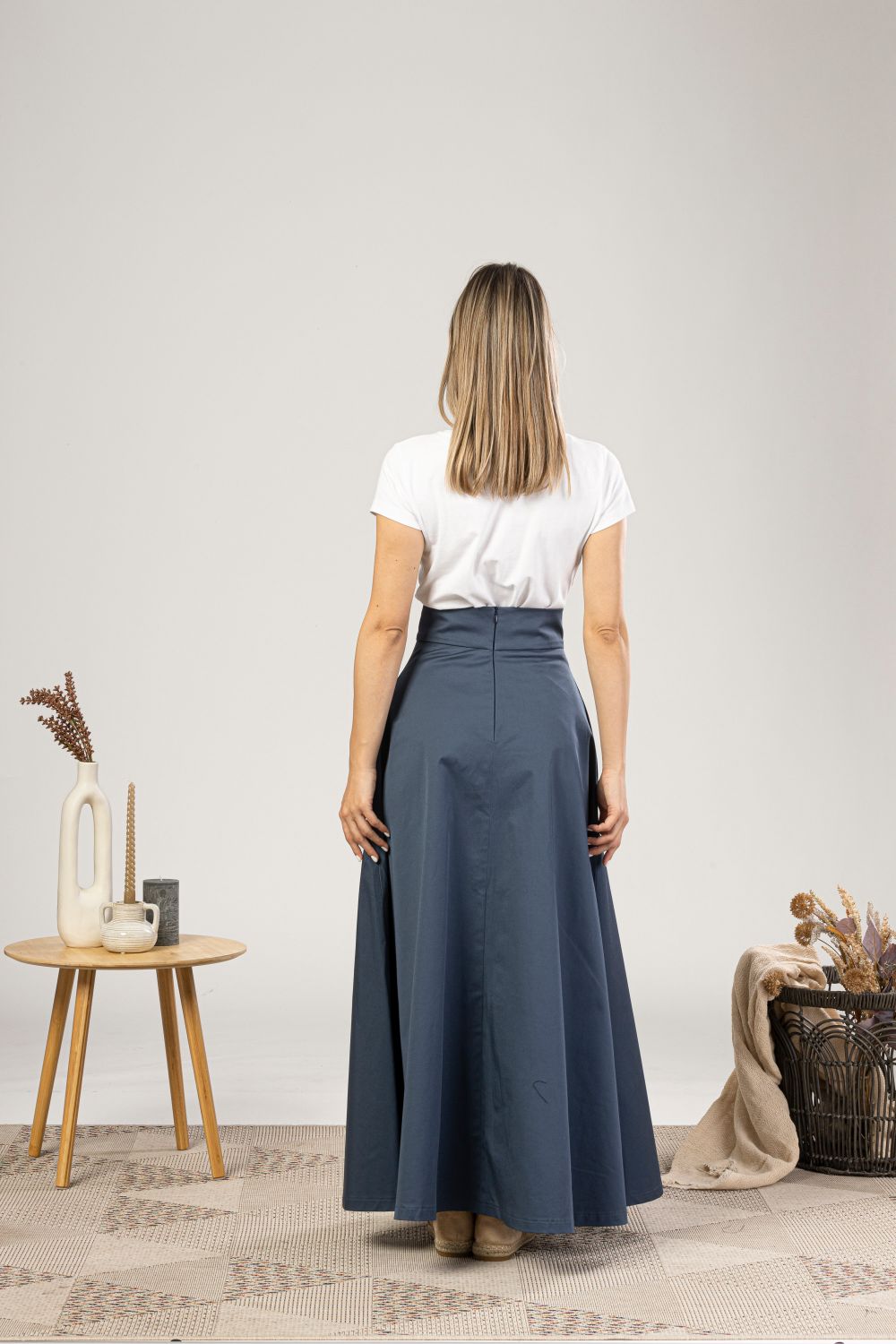 Gentle Bell-Shaped Summer Skirt from the back view - from NikkaPlace | Effortless fashion for easy living