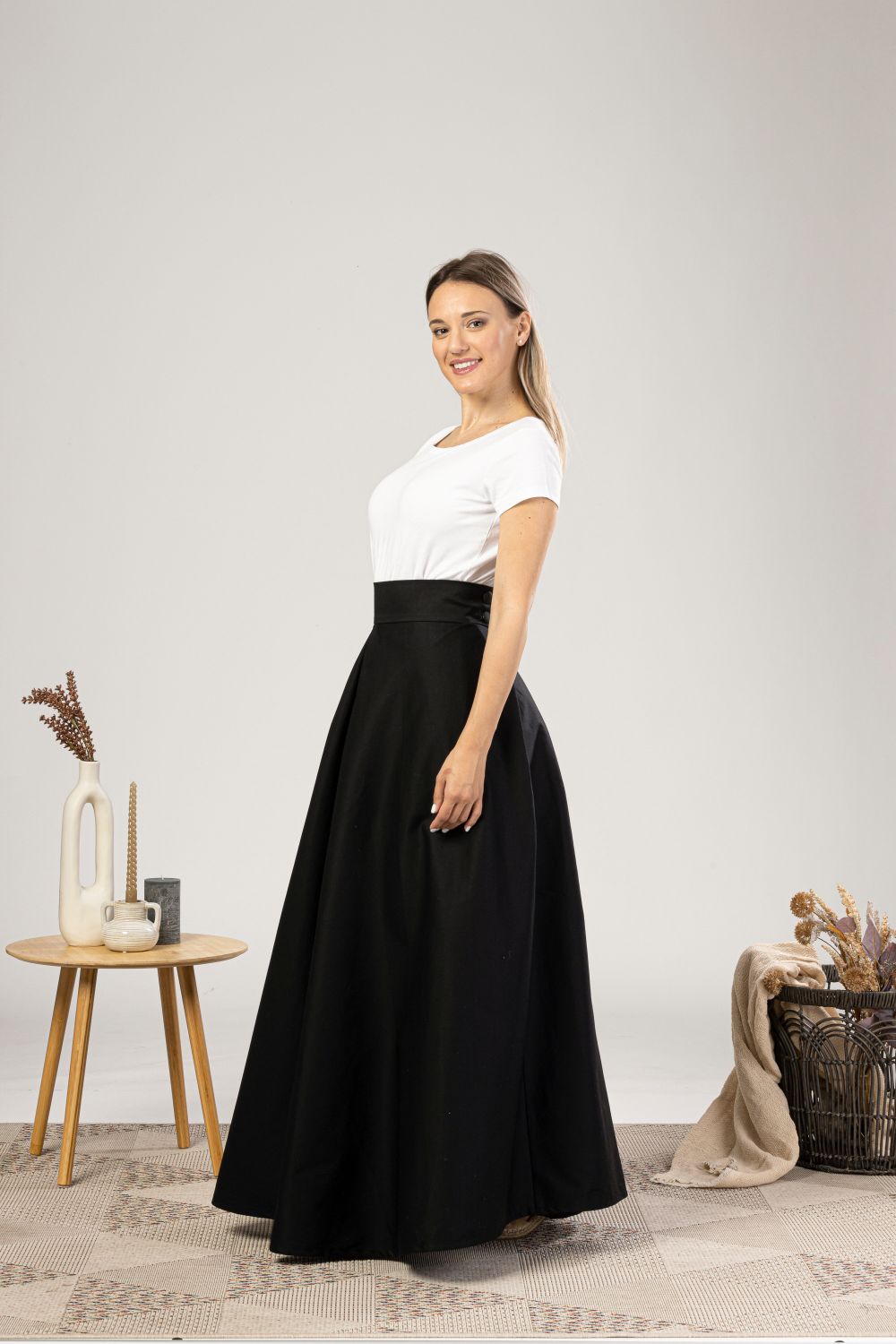 Fit and Flare Summer Skirt from the side view - from NikkaPlace | Effortless fashion for easy living