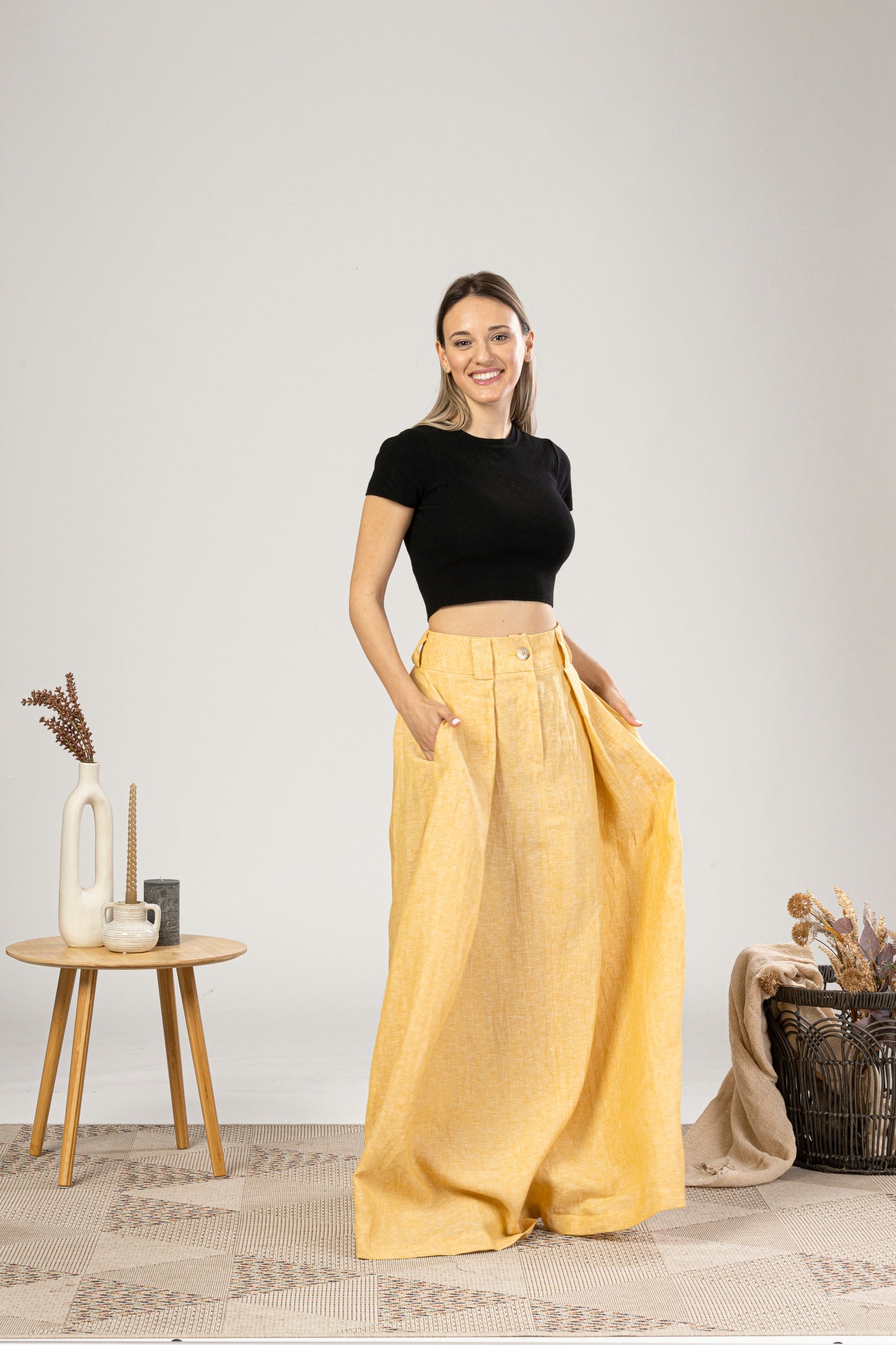Minimalist Long Bohemian Skirt with practical pockets - from NikkaPlace | Effortless fashion for easy living