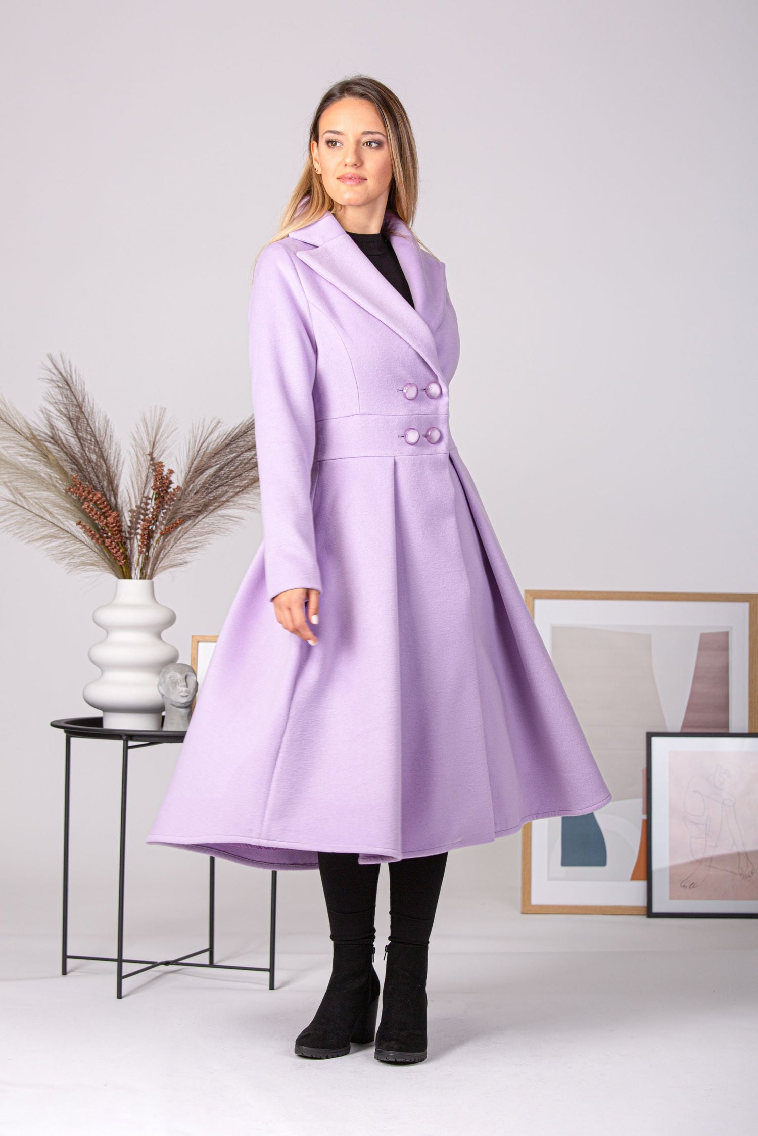 Women-A-Line-Fit-and-Flare-Coat-with-functional-pockets from NikkaPlace | Effortless fashion for easy living