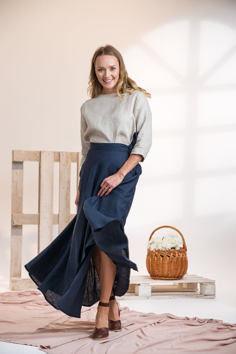 Comfortable linen maxi skirt - from NikkaPlace | Effortless fashion for easy living