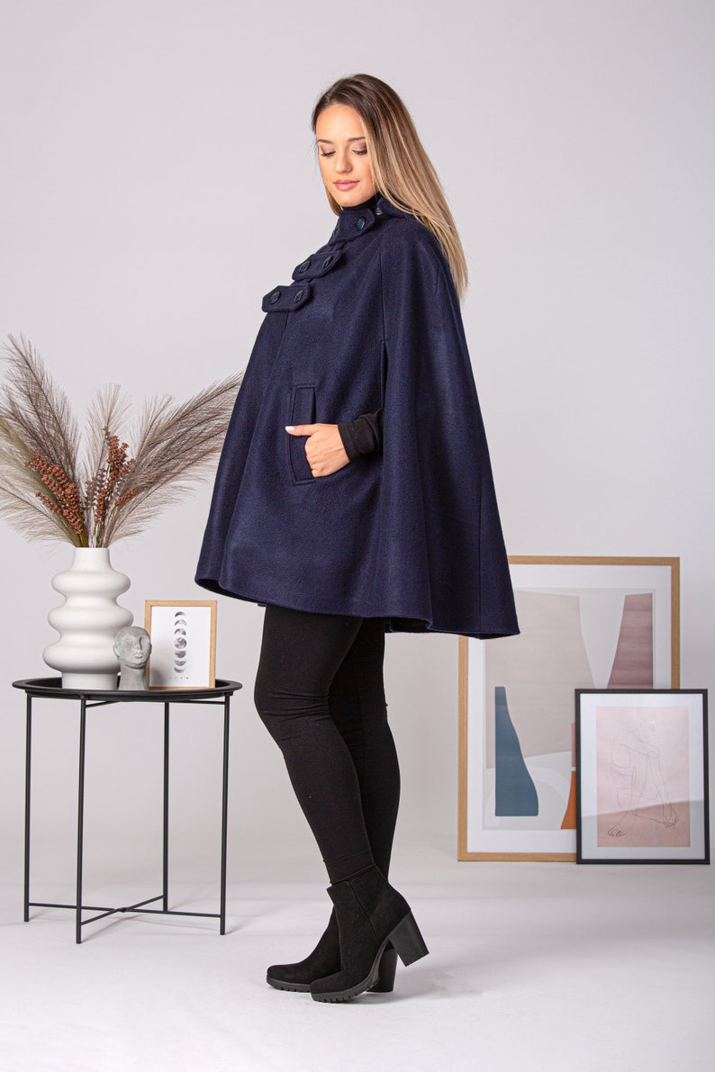 Mid-thigh length Hooded Winter Cape Coat - from Nikka Place | Effortless fashion for easy living