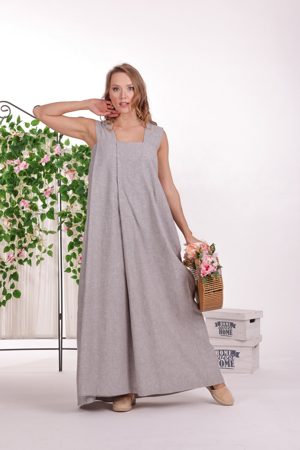 Lightweight Linen Summer Kaftan Dress - from NikkaPlace | Effortless fashion for easy living