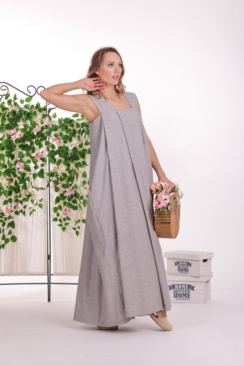 Versatile Linen Summer Kaftan Dress - from NikkaPlace | Effortless fashion for easy living