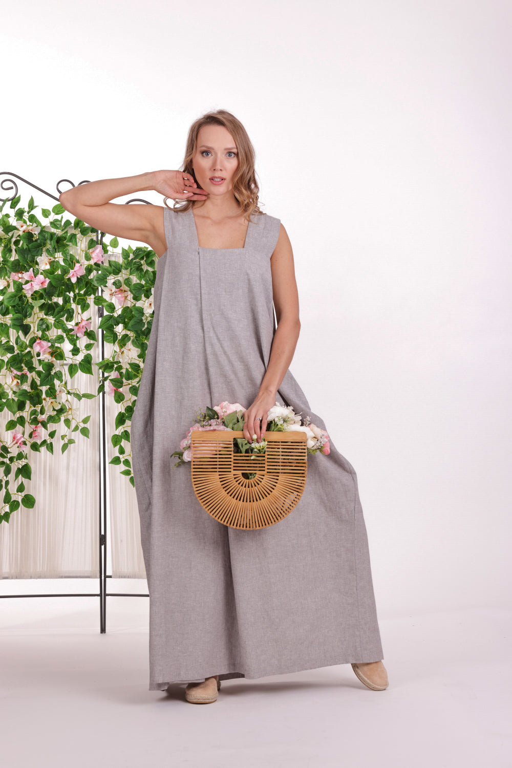 Comfortable Linen Summer Kaftan Dress - from NikkaPlace | Effortless fashion for easy living