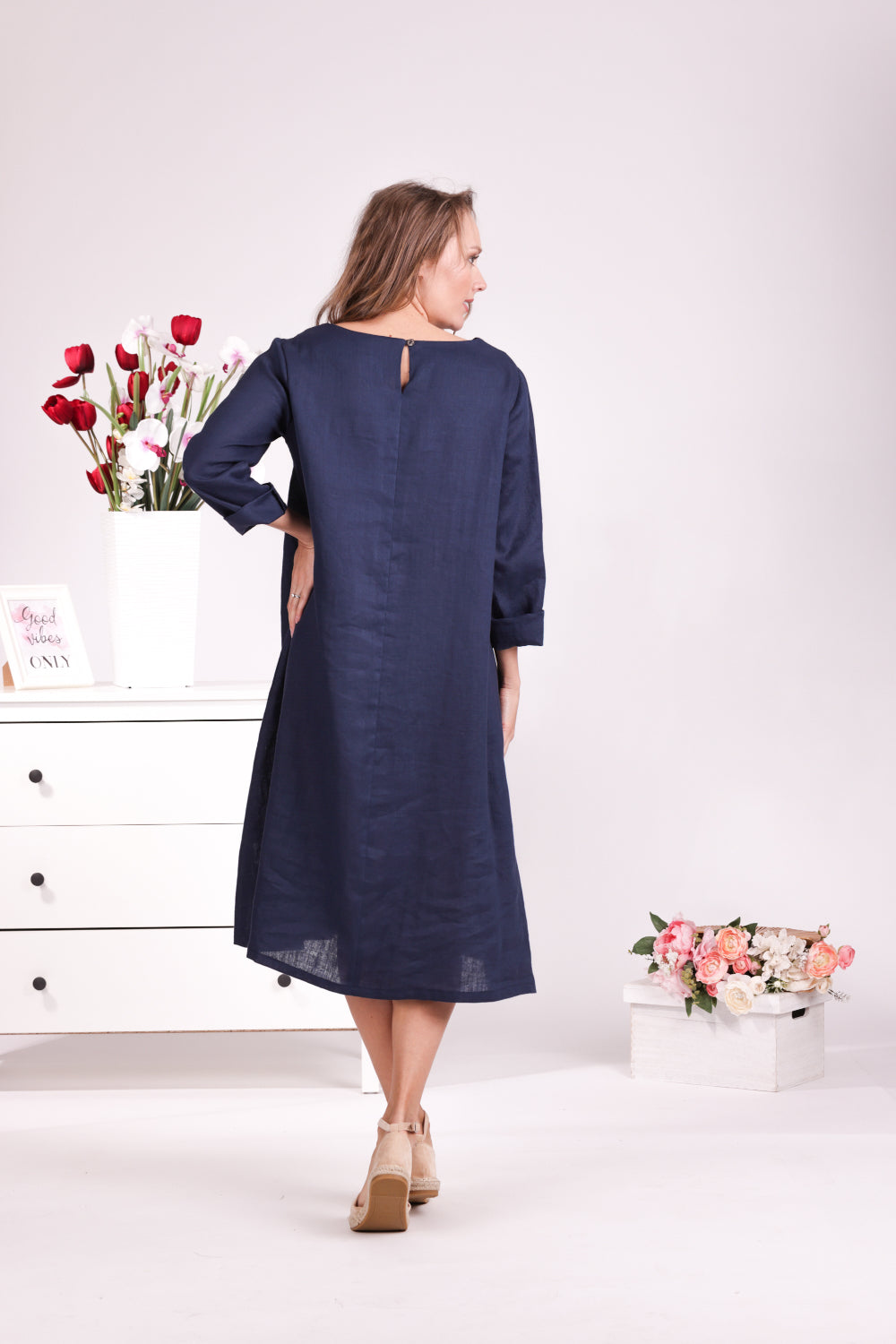 Upgrade your wardrobe with our Linen Simple Belted Dress - from NikkaPlace | Effortless fashion for easy living