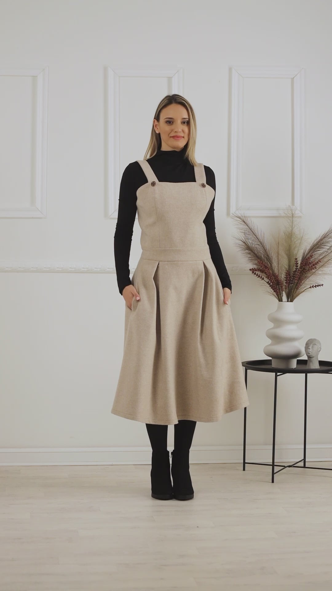 Wool Pinafore Dress from NikkaPlace