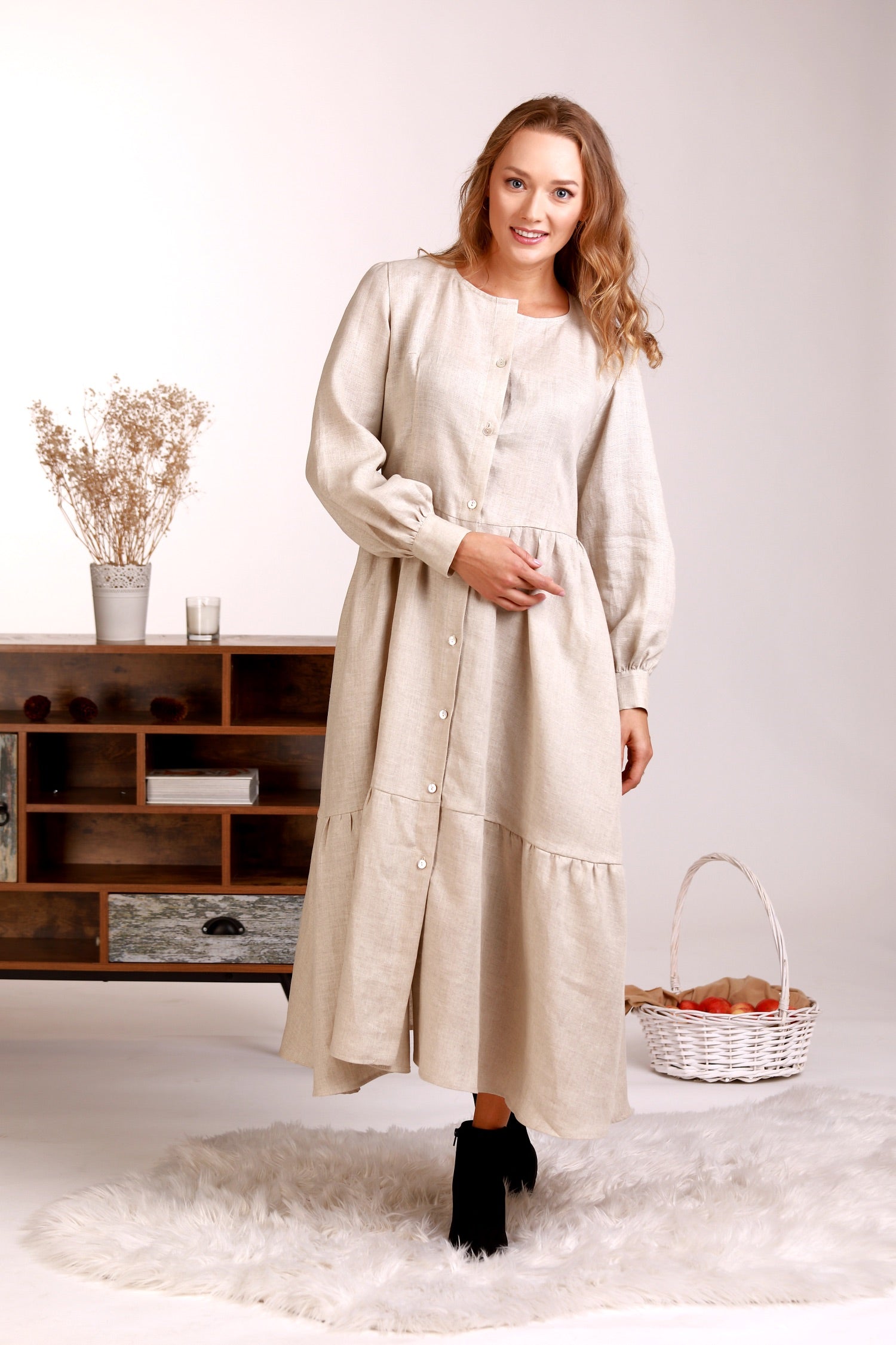 Old Fashioned Linen Dress from NikkaPlace