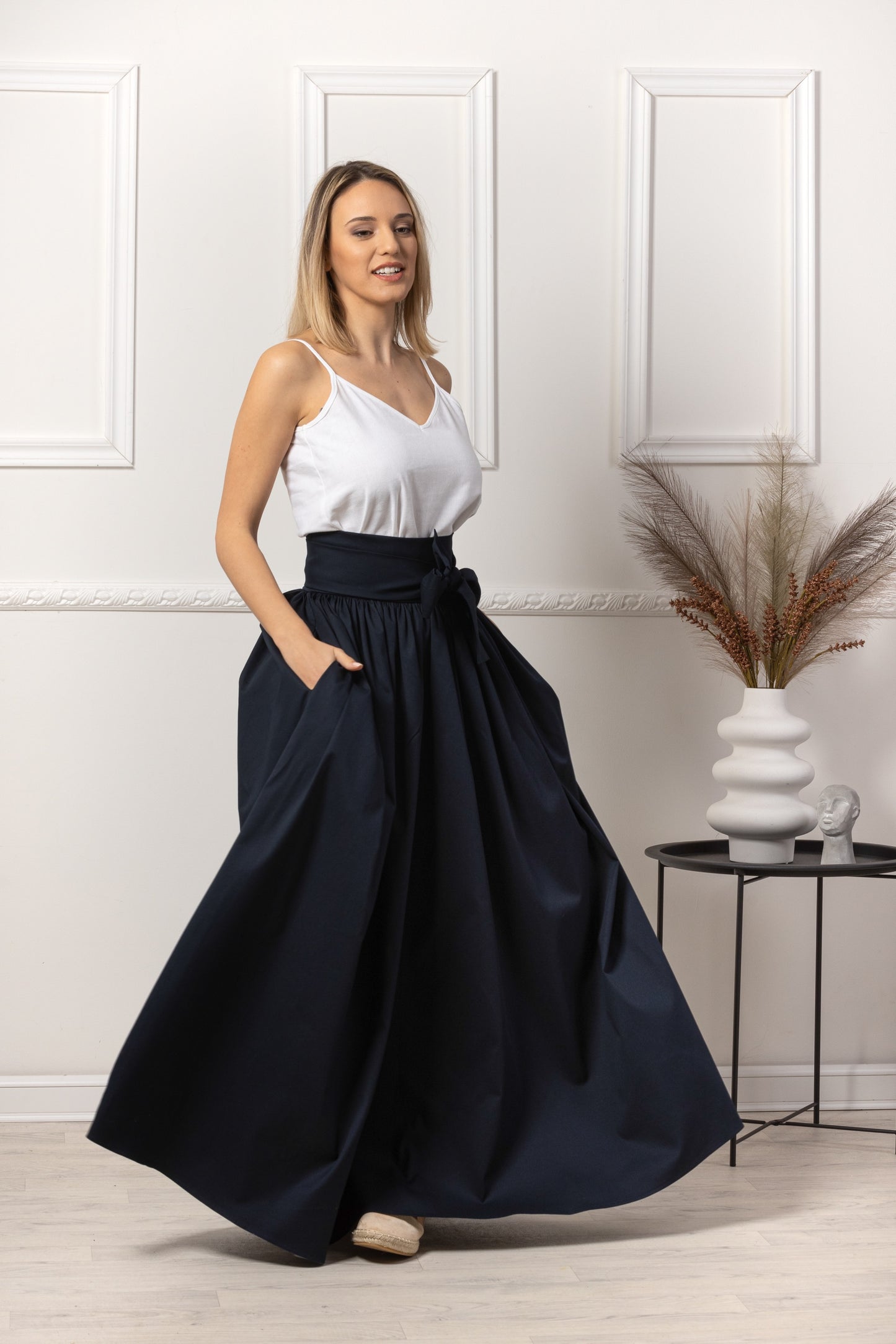 Dark Blue Loose High Waist Skirt - from Nikka Place | Effortless fashion for easy living
