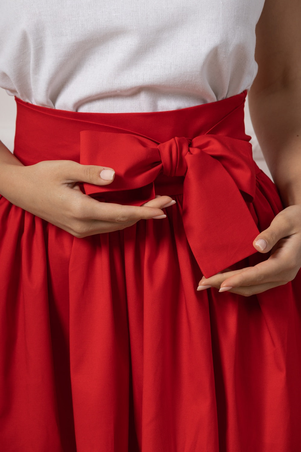 Cotton Red Skirt Perfect for All-Day Wear - from Nikka Place | Effortless fashion for easy living