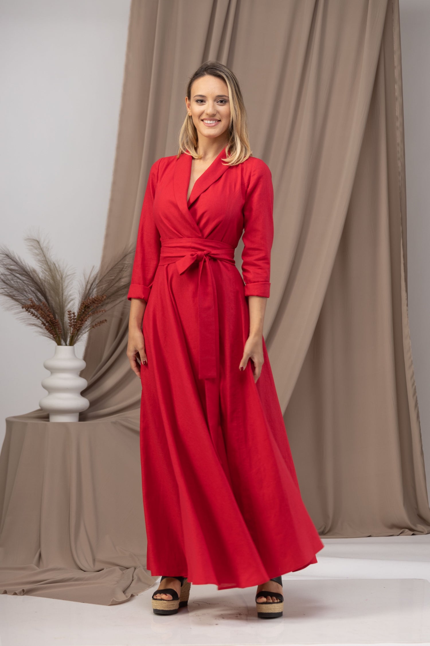 Feminine Wrap Maxi Dress - from NikkaPlace | Effortless fashion for easy living