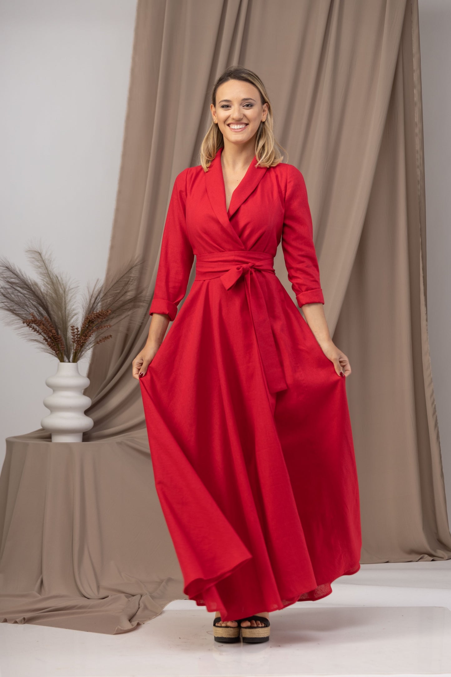 Long sleeve Wrap Maxi Dress - from NikkaPlace | Effortless fashion for easy living