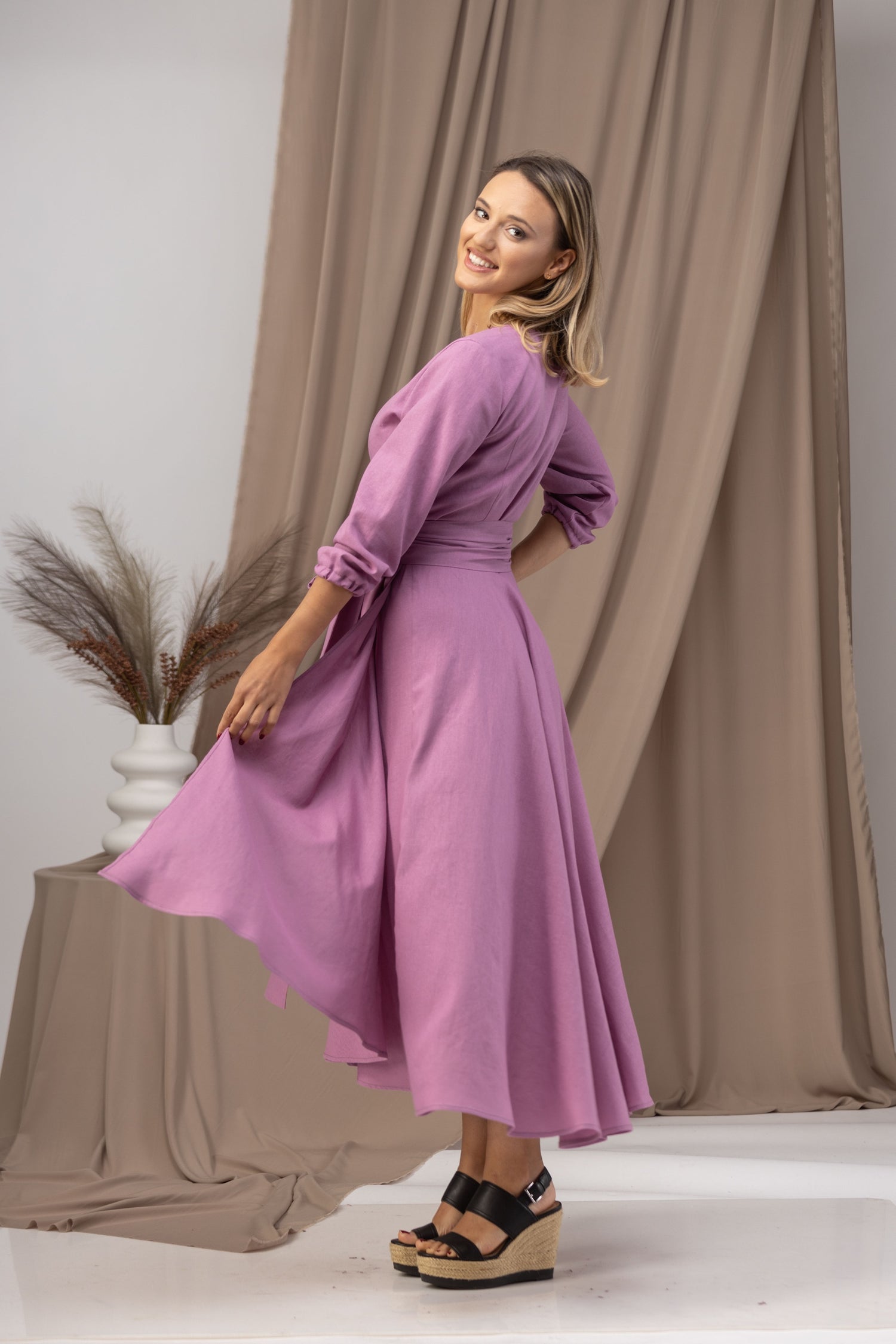 Linen Wrap Dress from NikkaPlace  Effortless fashion for easy living