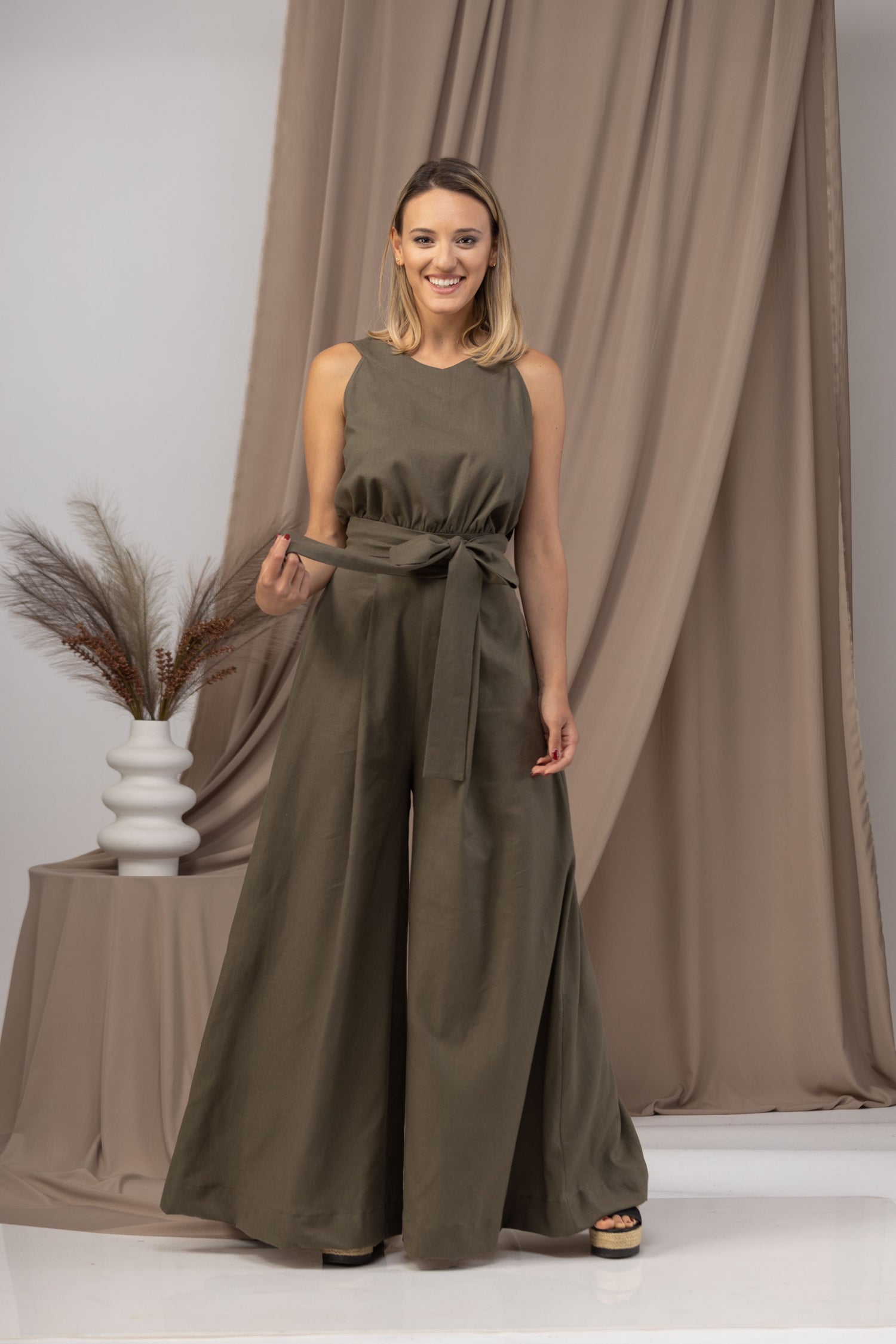 Summer Essential: Linen Wide Leg Jumpsuit from Nikka Place | Effortless fashion for easy living