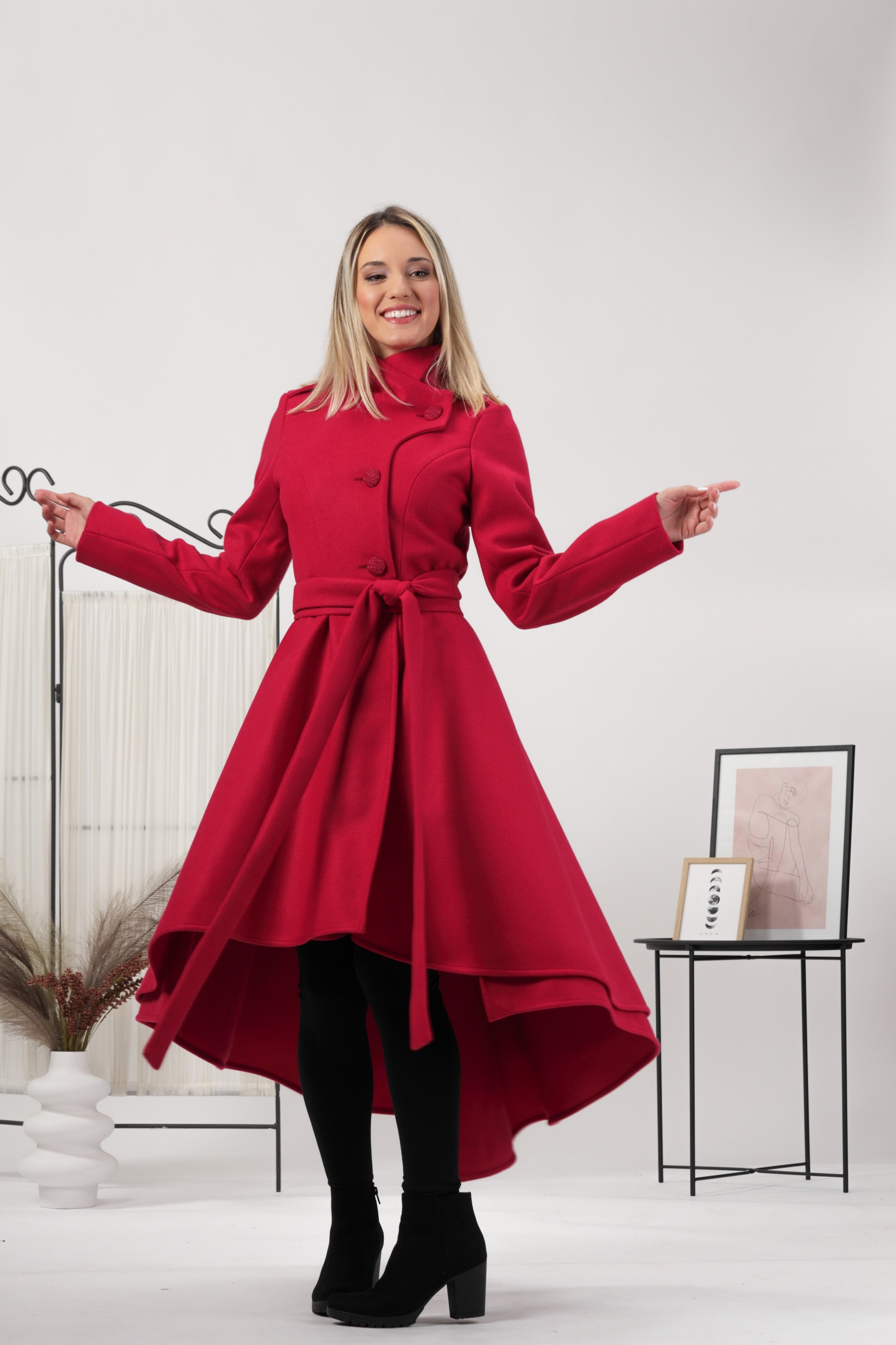 A-Line Flare Coat with Fabric Belt - from Nikka Place | Effortless fashion for easy living