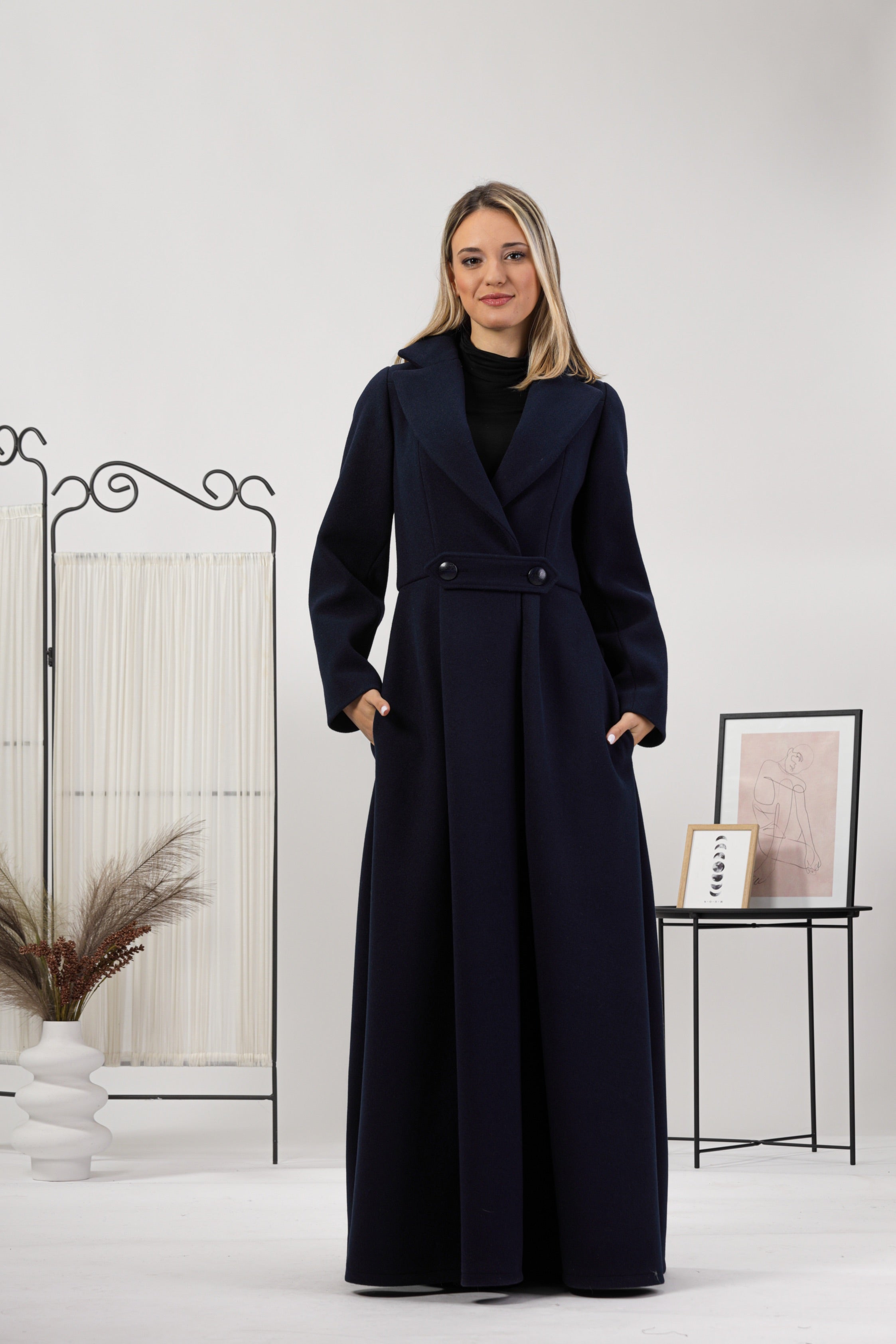 Stay warm and on-trend in our wool princess maxi coat - Wool Princess Maxi Coat from NikkaPlace | Effortless fashion for easy living