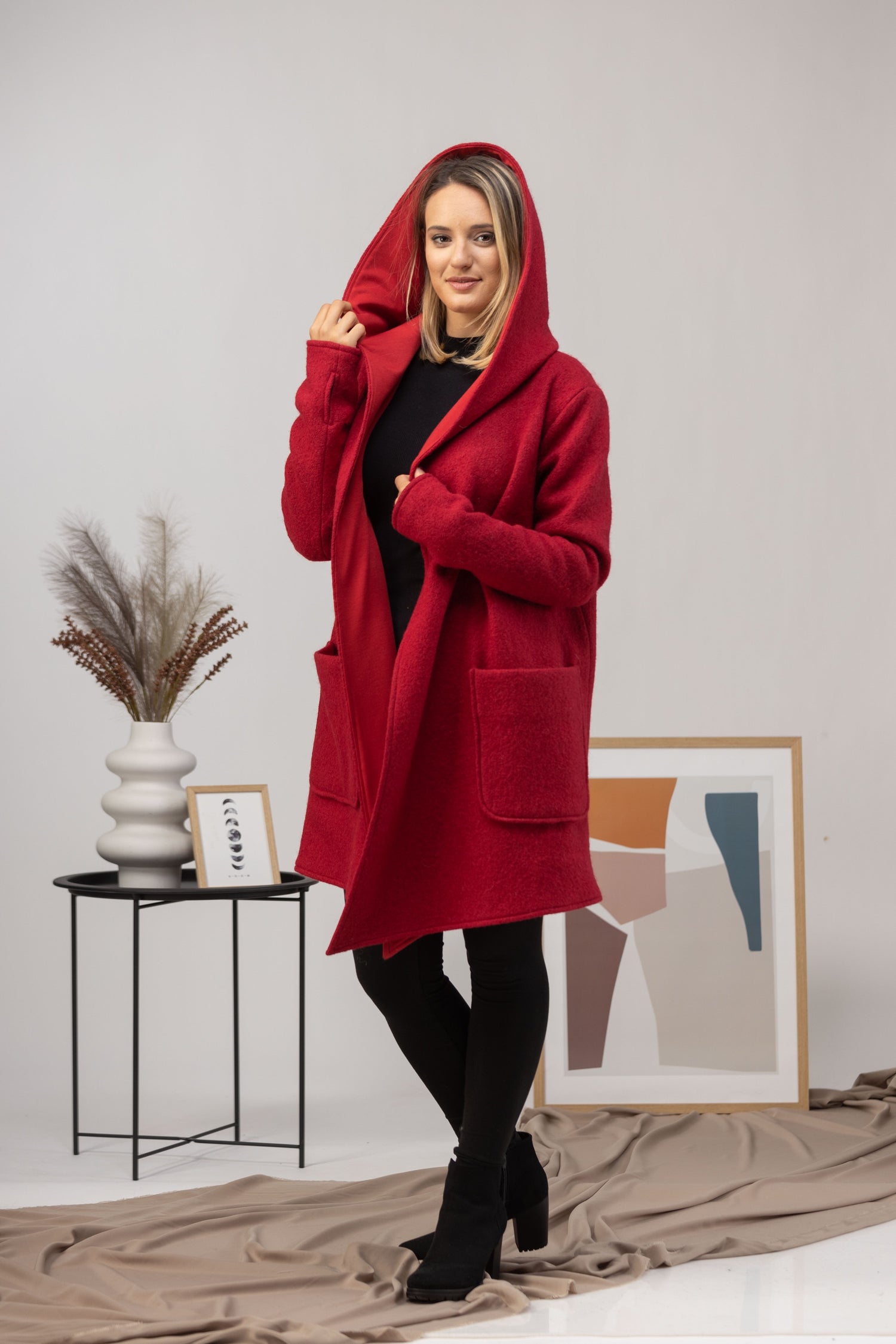 Elegant Black Wool Hoodie - from Nikka Place | Effortless fashion for easy living