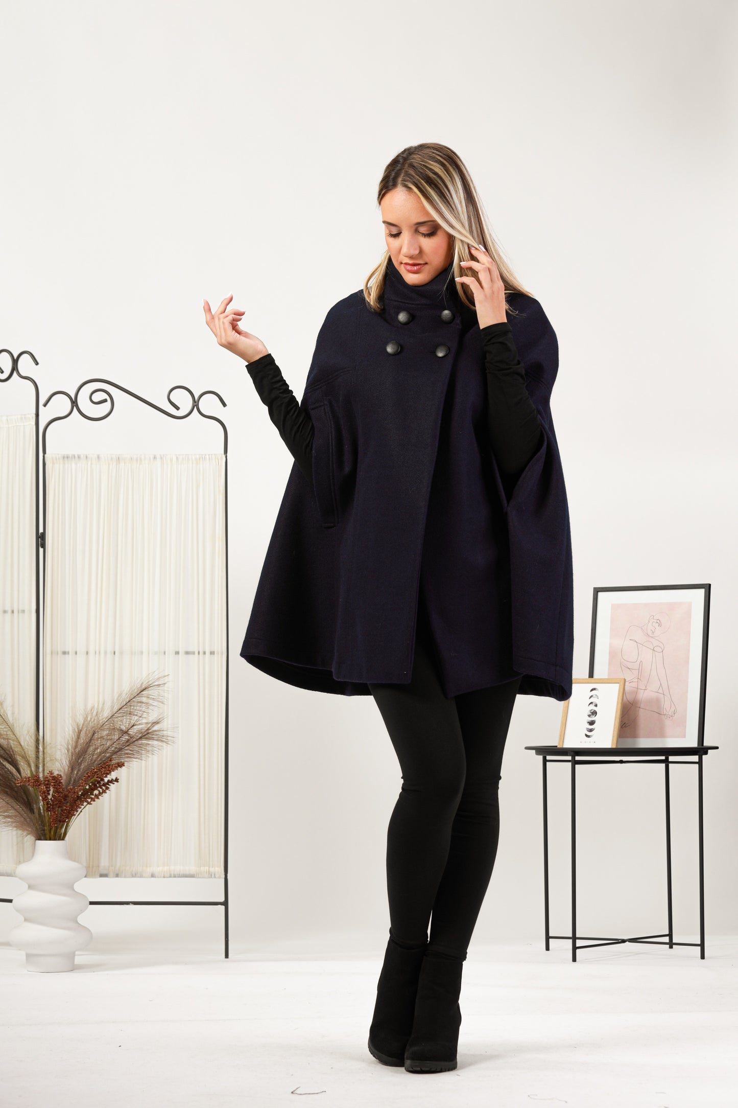 Stay warm and fashionable with this cape coat from NikkaPlace | Effortless fashion for easy living