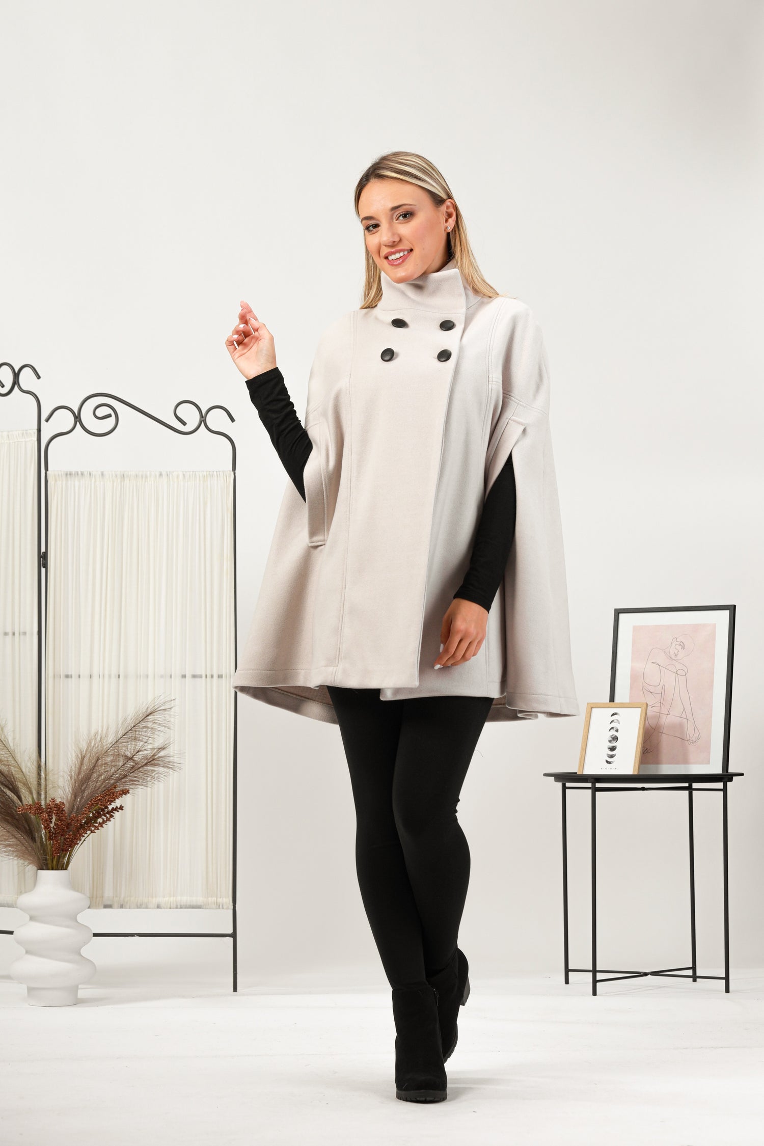 Stay warm in style with this cape coat from NikkaPlace | Effortless fashion for easy living