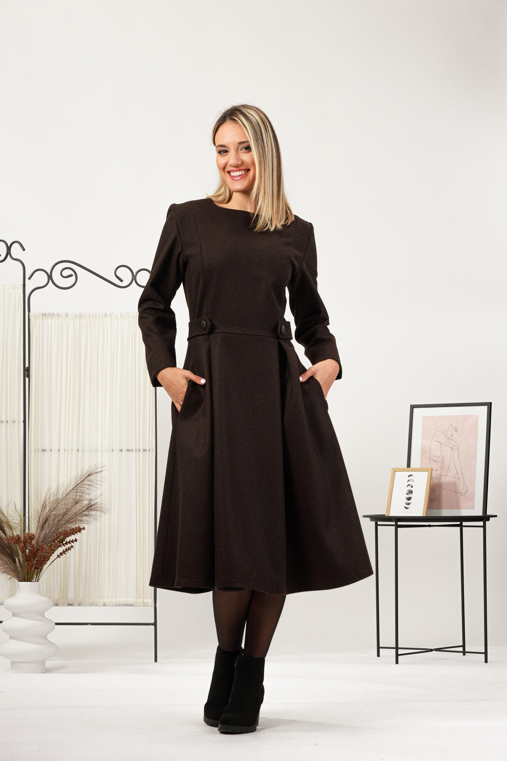 Wool Winter A-line Dress from NikkaPlace