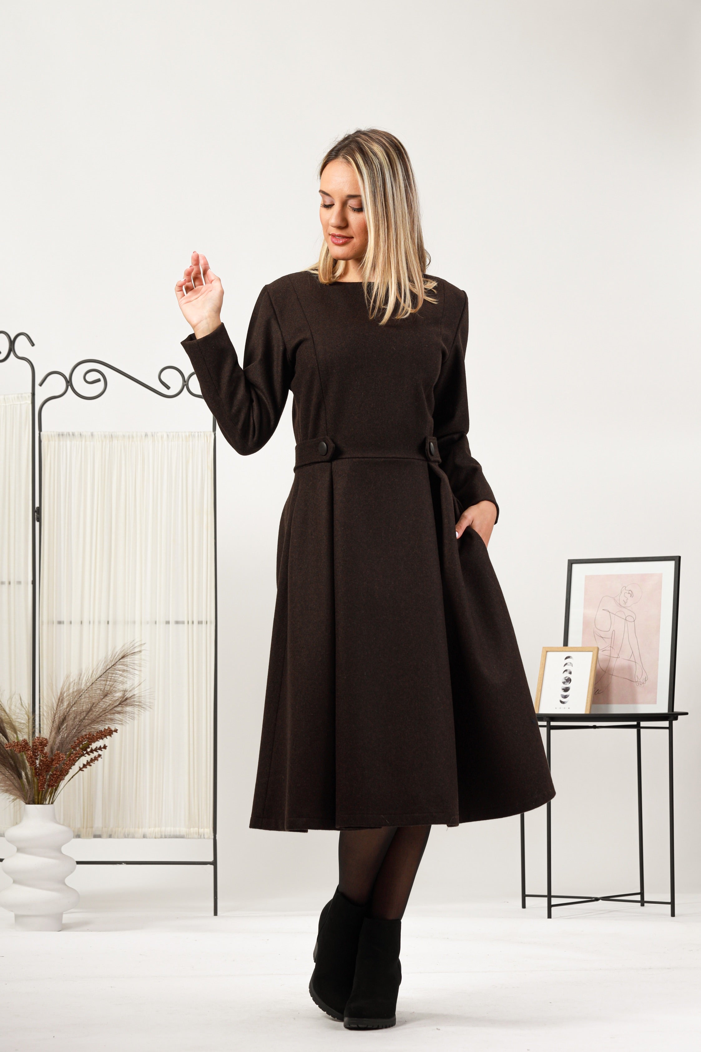 Wool Winter A-line Dress