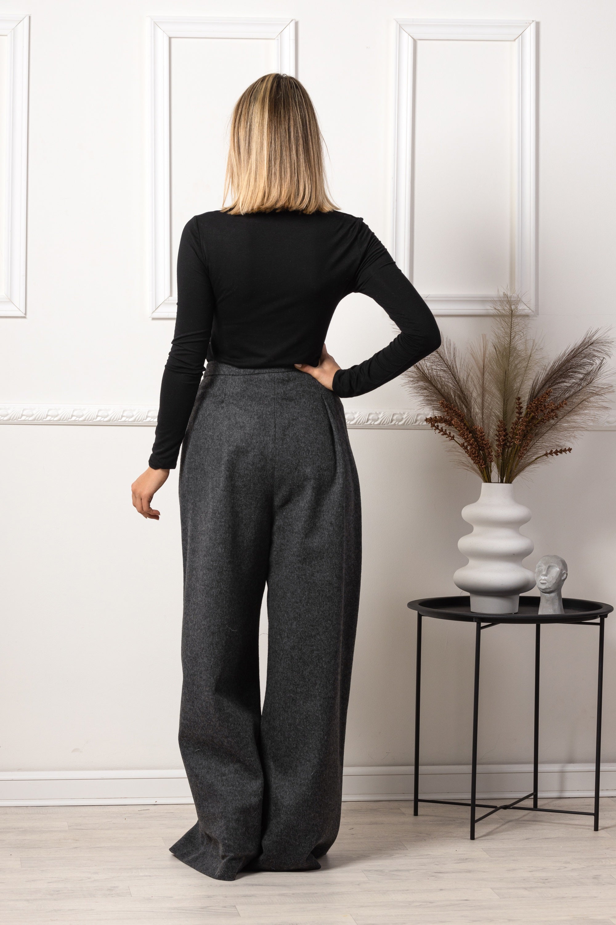 Wide Leg Wool Pants