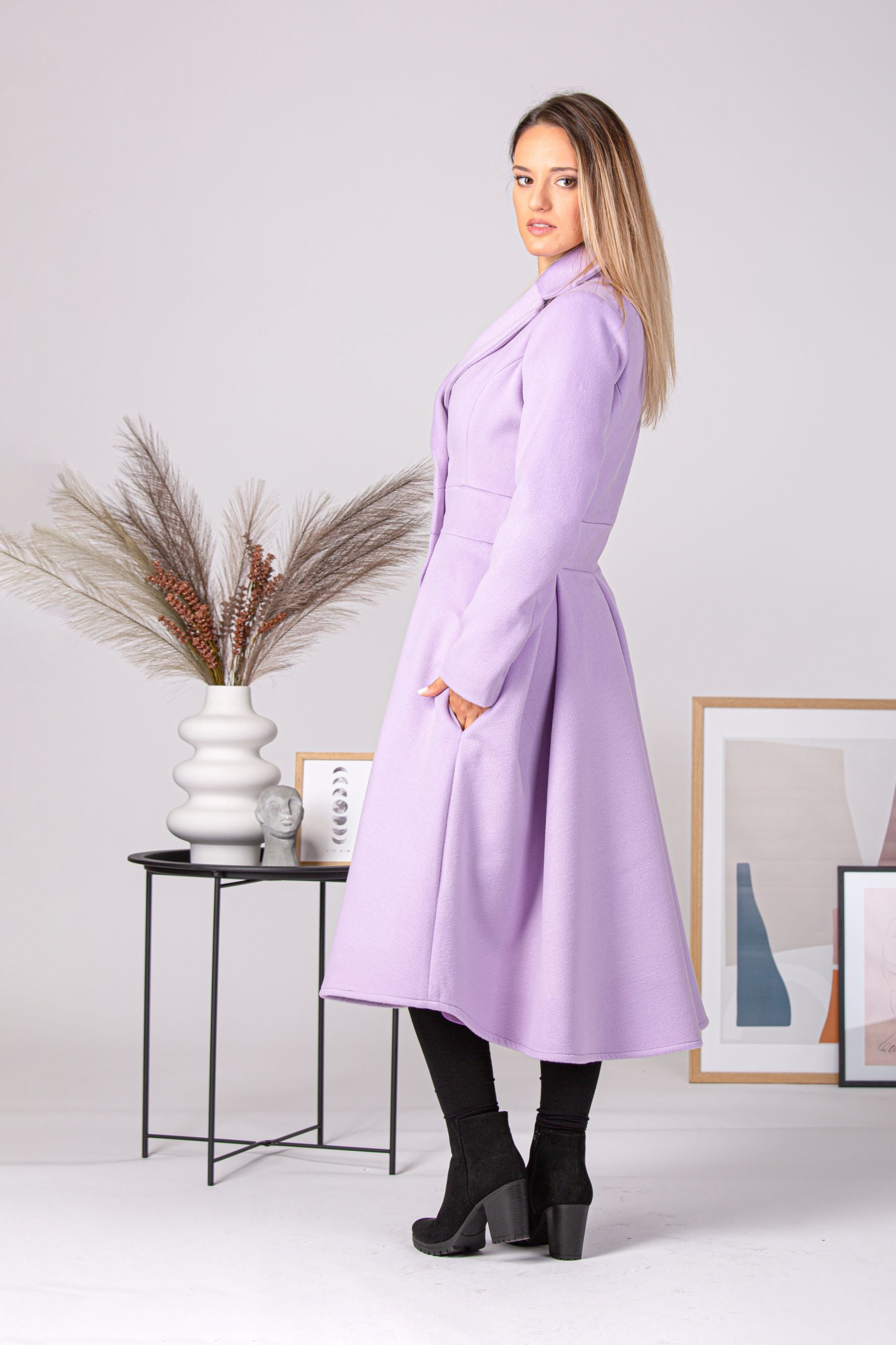 A Line Fit and Flare Coat with Pockets from NikkaPlace Effortless fashion for easy living