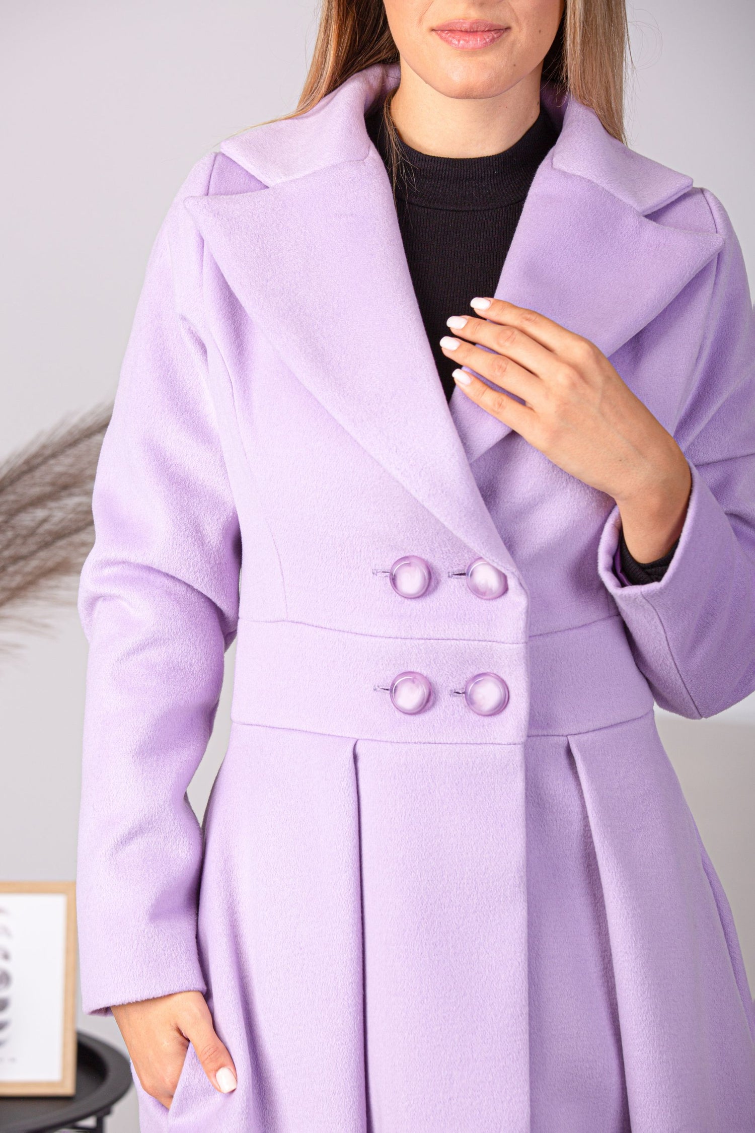 Elegant-A-Line-Fit-and-Flare-Coat-with-convenient-pockets from NikkaPlace | Effortless fashion for easy living