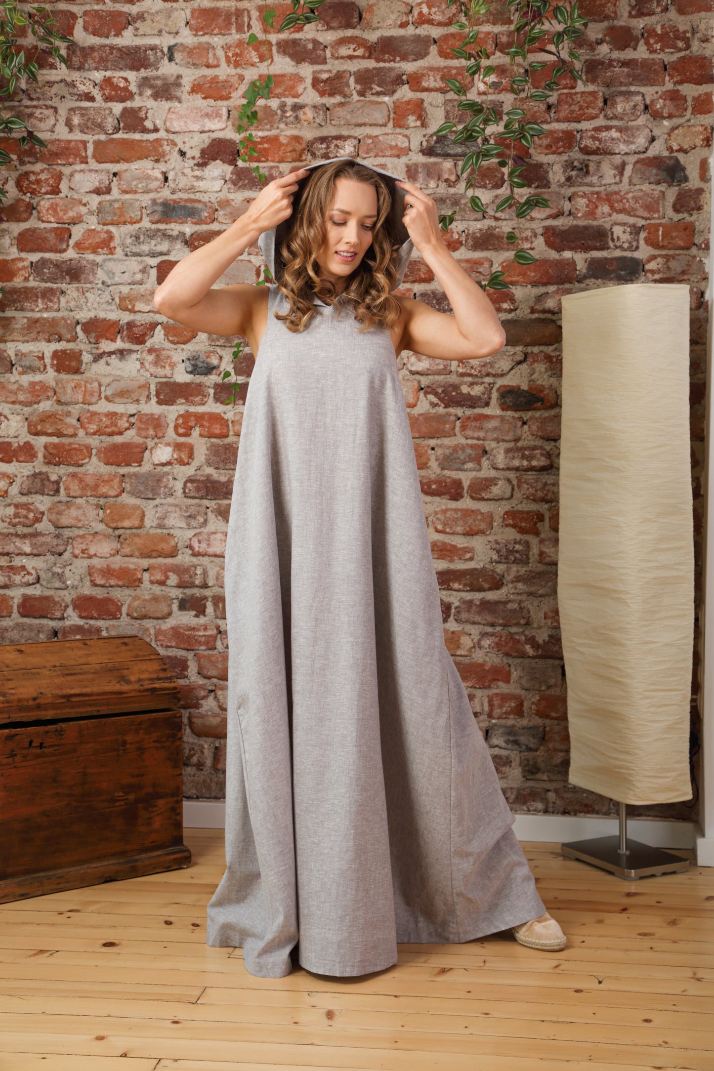 Linen Maxi Hooded Dress in a Relaxed Fit - from NikkaPlace | Effortless fashion for easy living