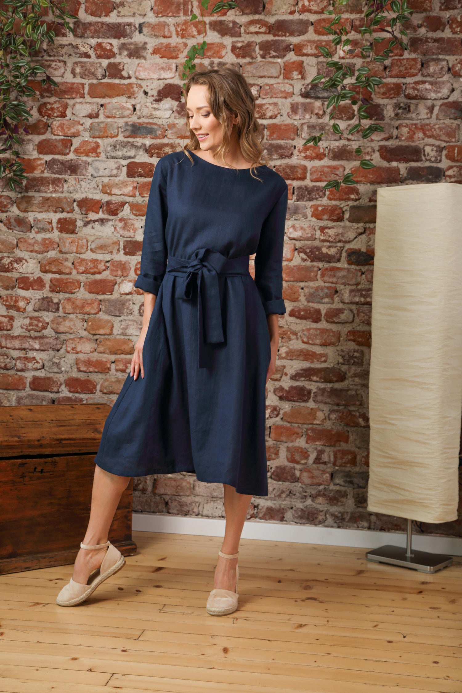 Experience comfort and chic in our Linen Simple Belted Dress - from NikkaPlace | Effortless fashion for easy living