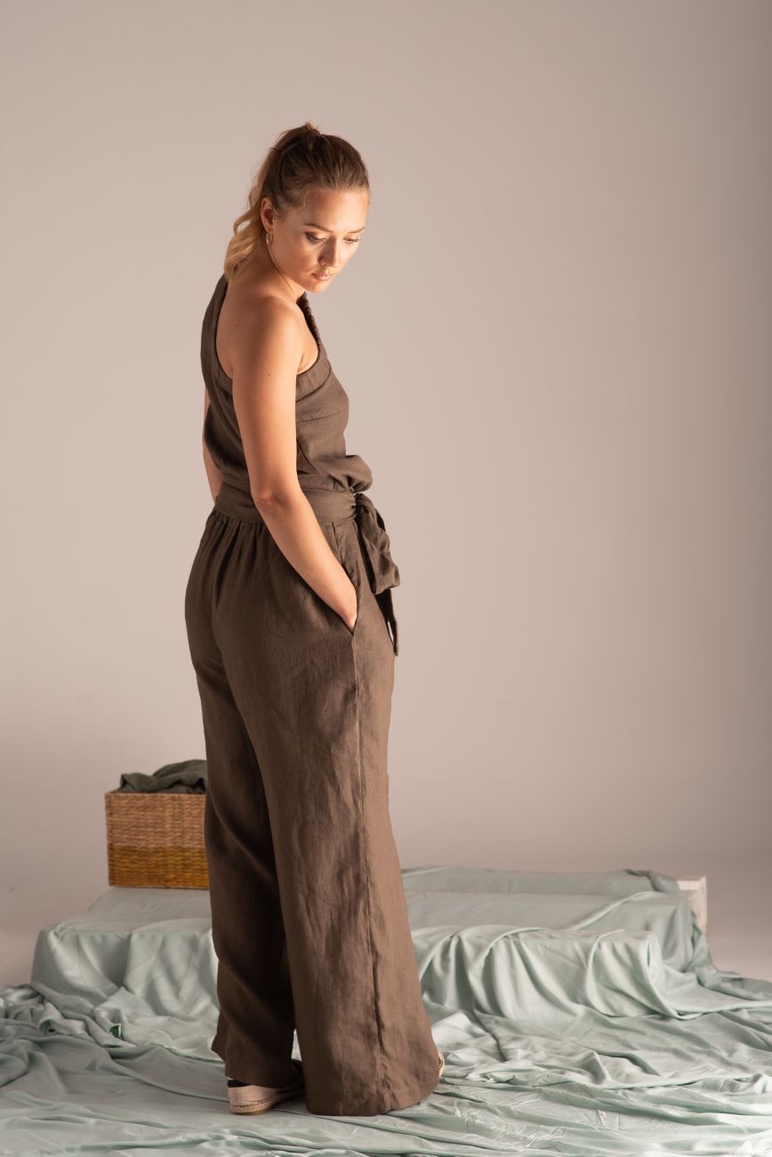 Linen One Shoulder Jumpsuit for All-day Wear - from Nikka Place | Effortless fashion for easy living