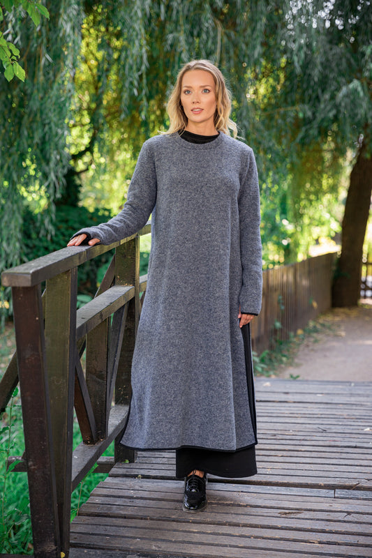 Cozy Gray Wool Winter Sweater Dress - from Nikka Place | Effortless fashion for easy living