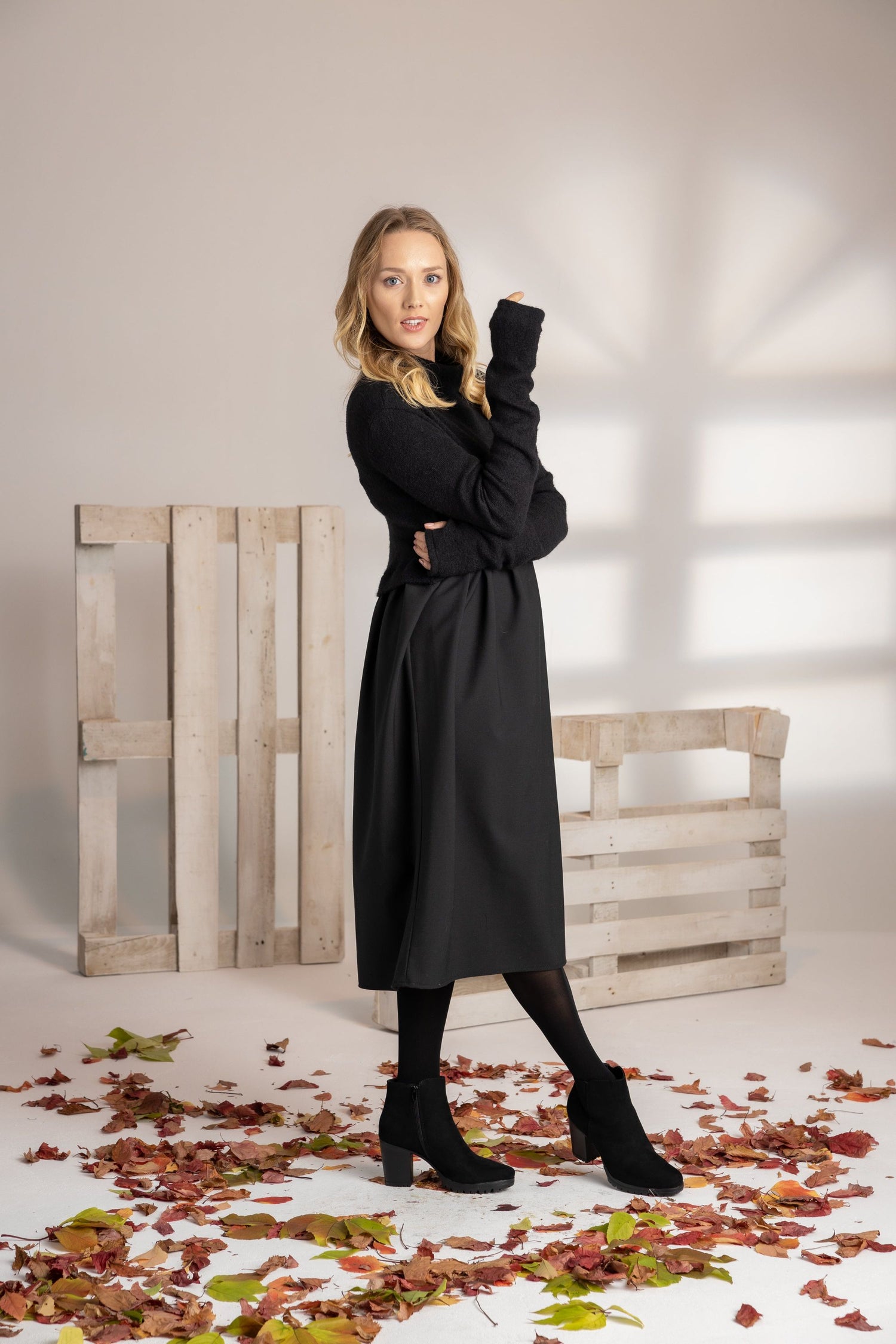 Black Wool Winter Dress from NikkaPlace | Effortless fashion for easy living