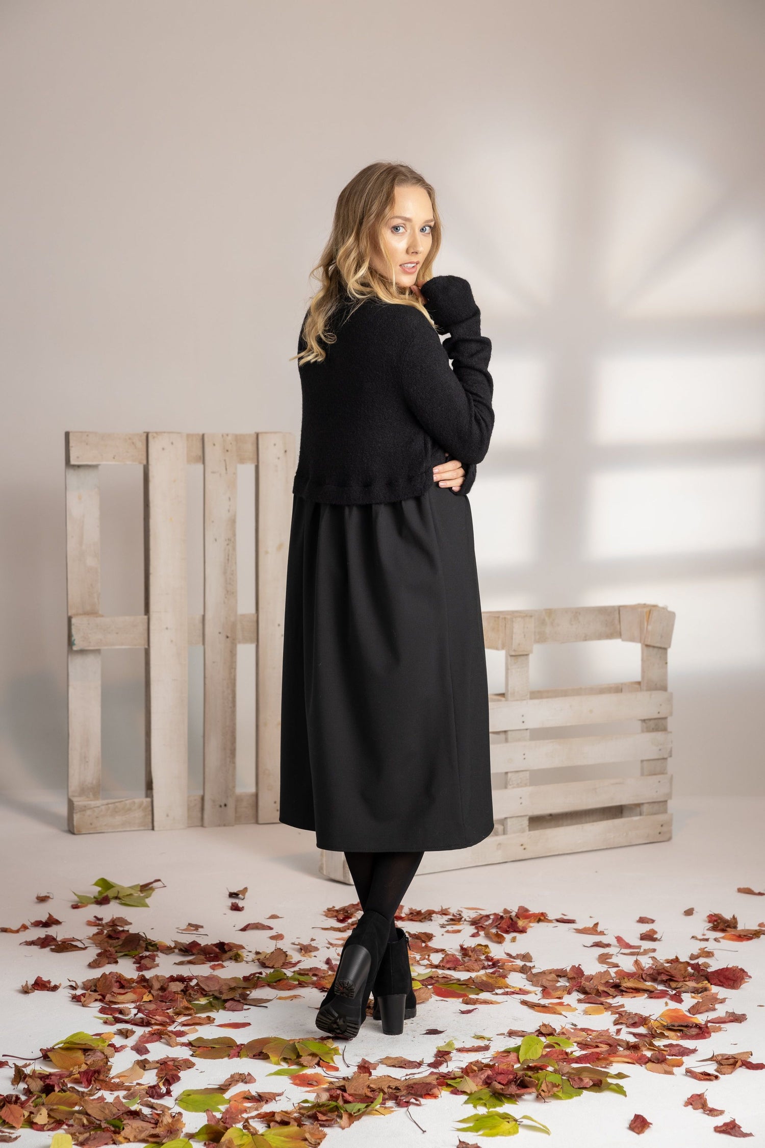 Full skirt wool dress - from NikkaPlace | Effortless fashion for easy living