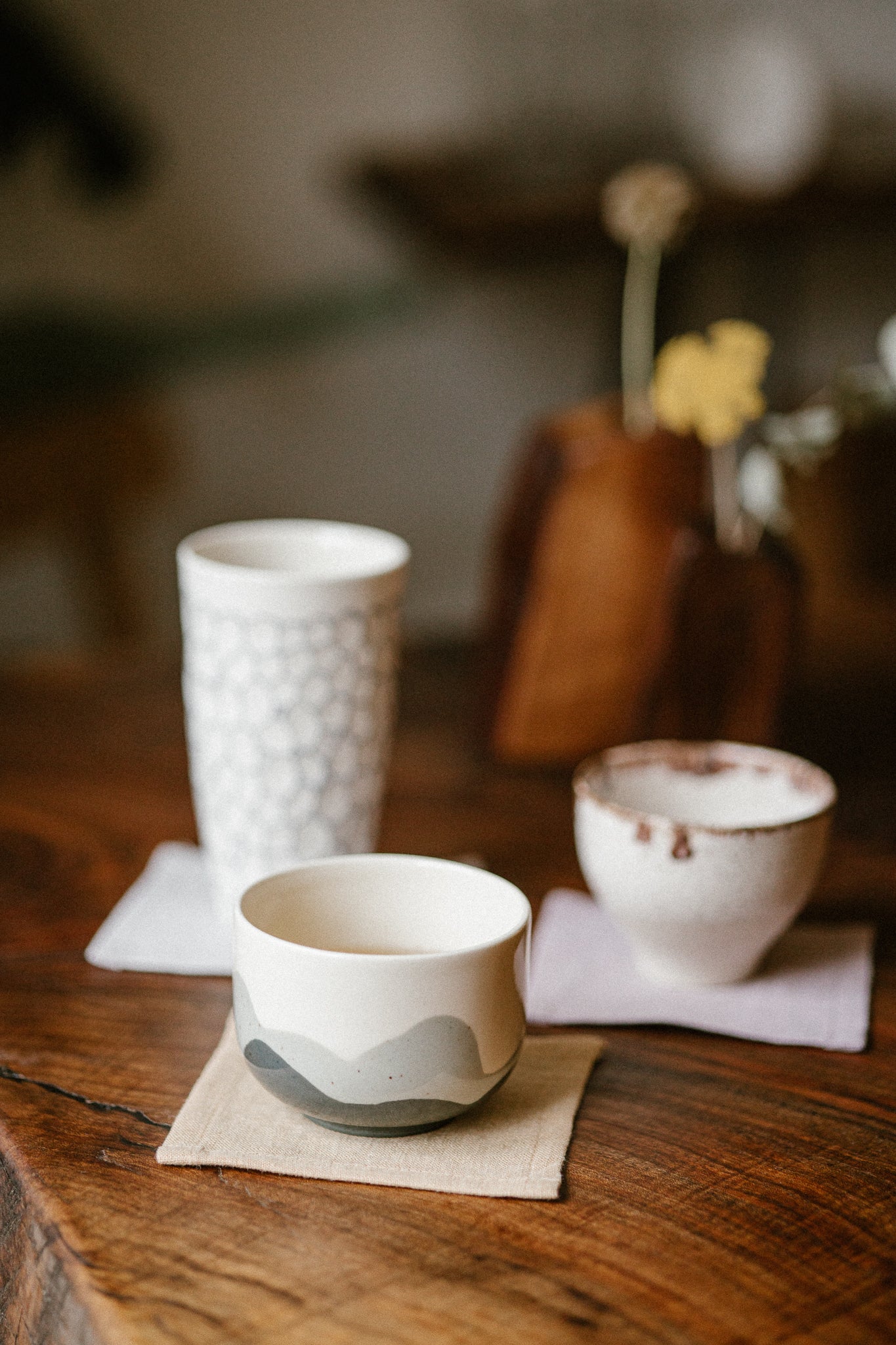 A Set of 2 Minimalist Double Linen Coasters